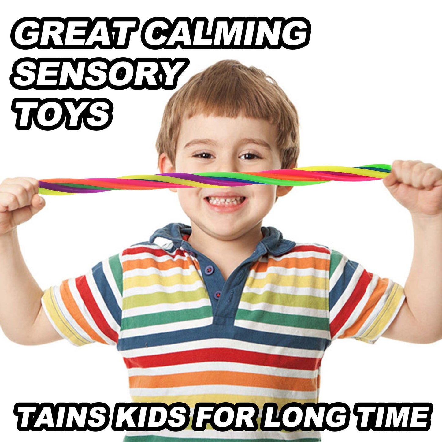 Rtinsd Small Stretchy String Noodles – 30 Pack Sensory Fidget Toys for School & Home