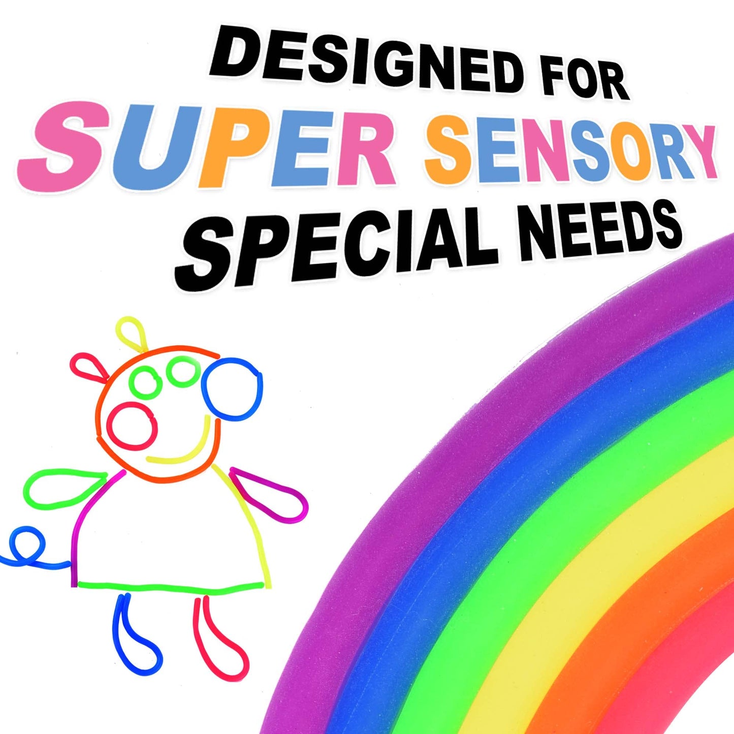 Rtinsd Small Stretchy String Noodles – 30 Pack Sensory Fidget Toys for School & Home