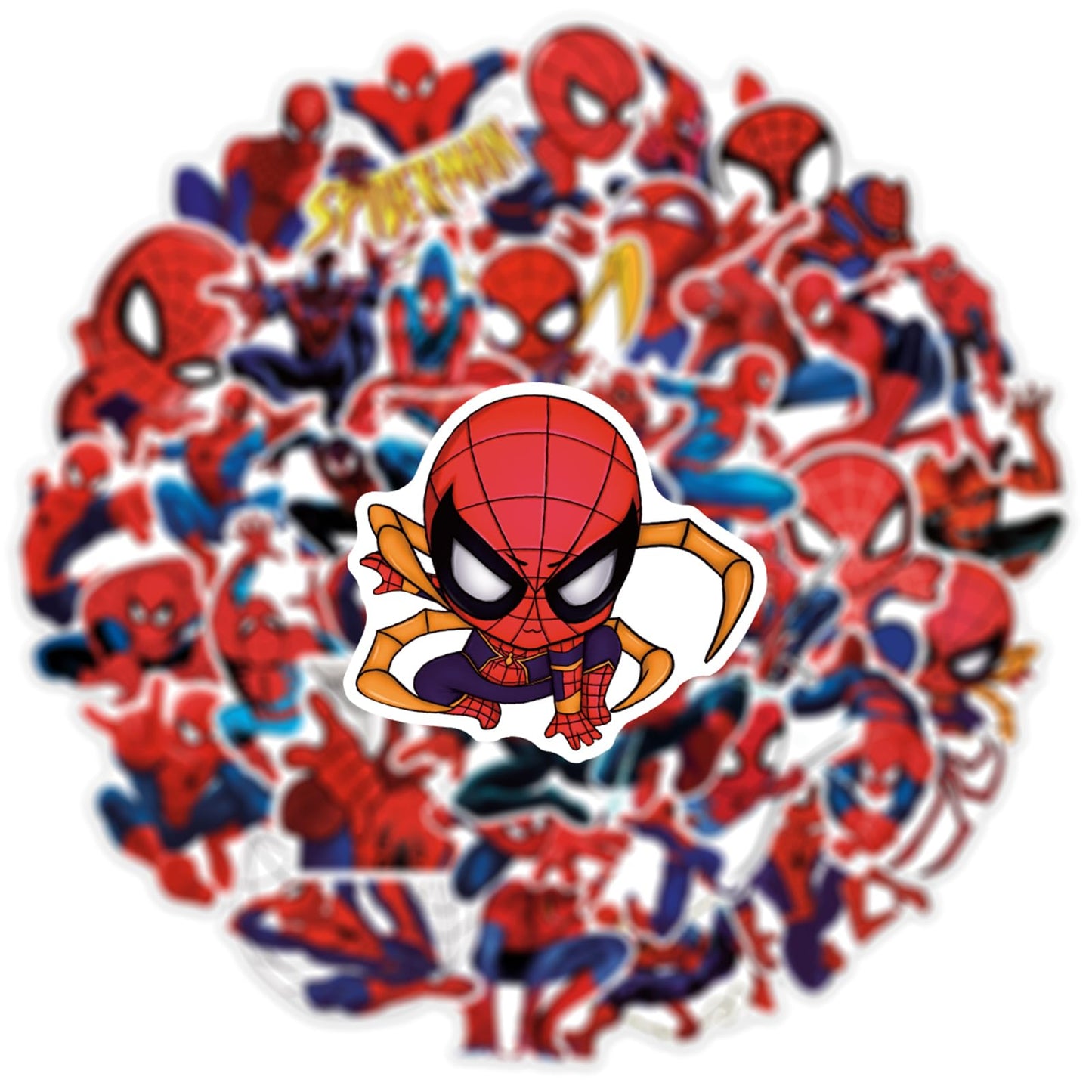 RUBANG 50pcs Spiderman Stickers for Water Bottle – Waterproof Vinyl Decals 2-3.5 inch