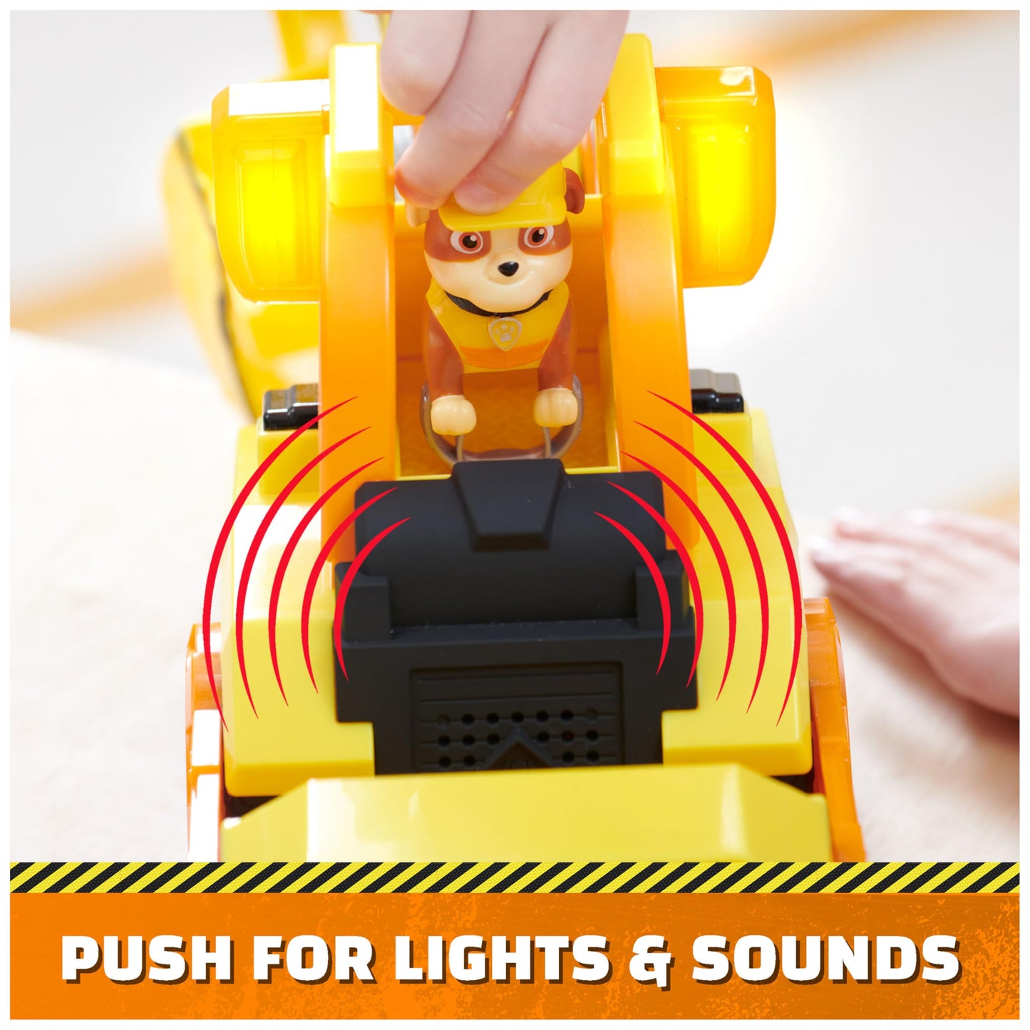 Rubble & Crew Bark Yard Deluxe Bulldozer Toy with Lights & Sounds | Rubble Figure Included