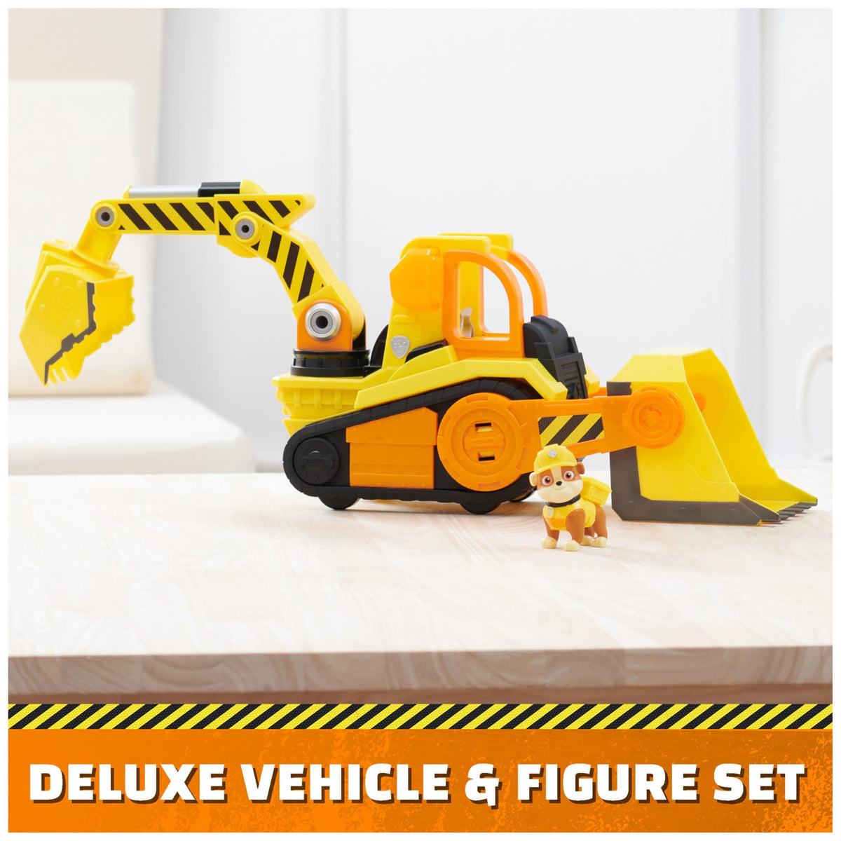 Rubble & Crew Bark Yard Deluxe Bulldozer Toy with Lights & Sounds | Rubble Figure Included
