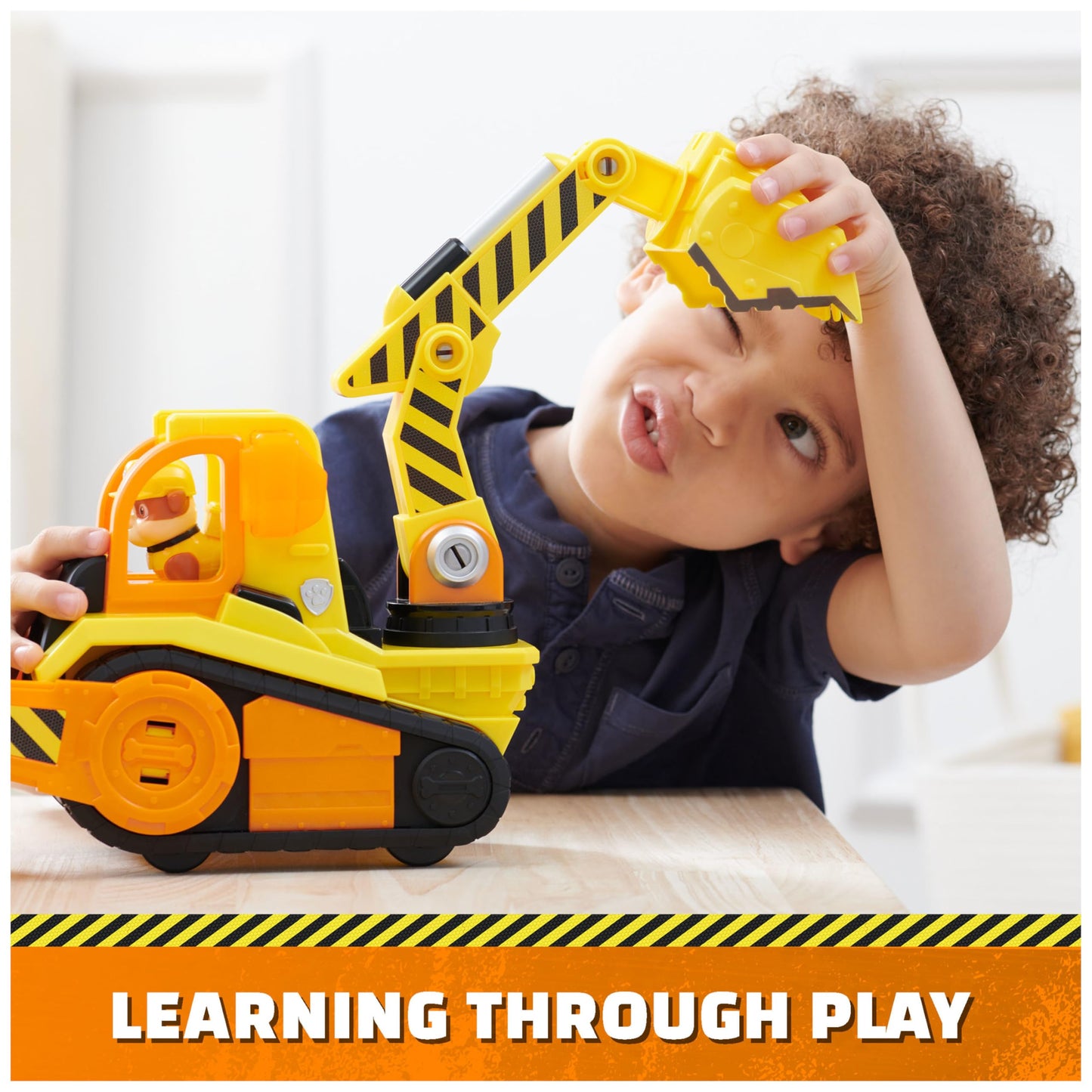 Rubble & Crew Bark Yard Deluxe Bulldozer Toy with Lights & Sounds | Rubble Figure Included