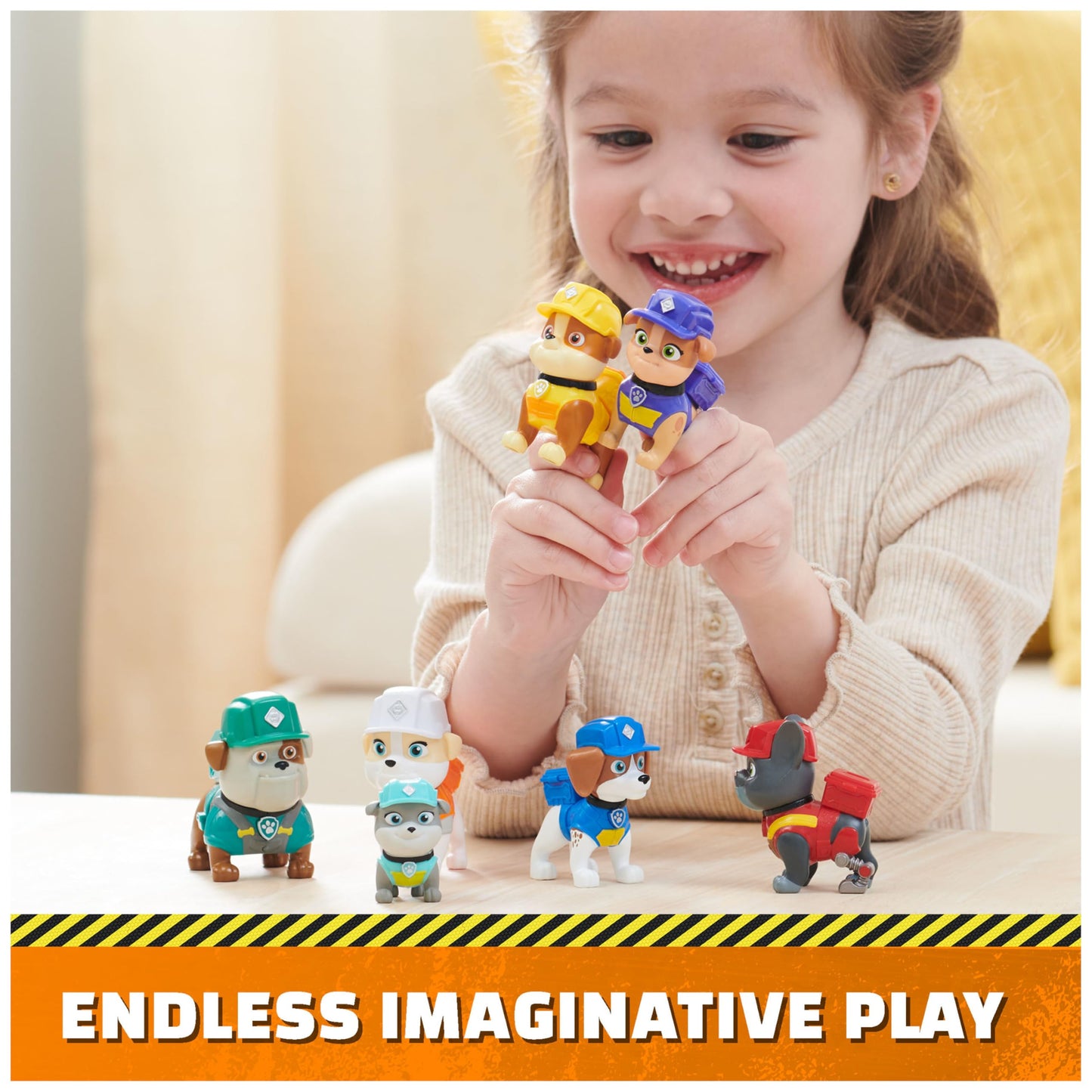 Rubble & Crew Gift Pack: 7 Collectible Toy Figures for Kids Aged 3+