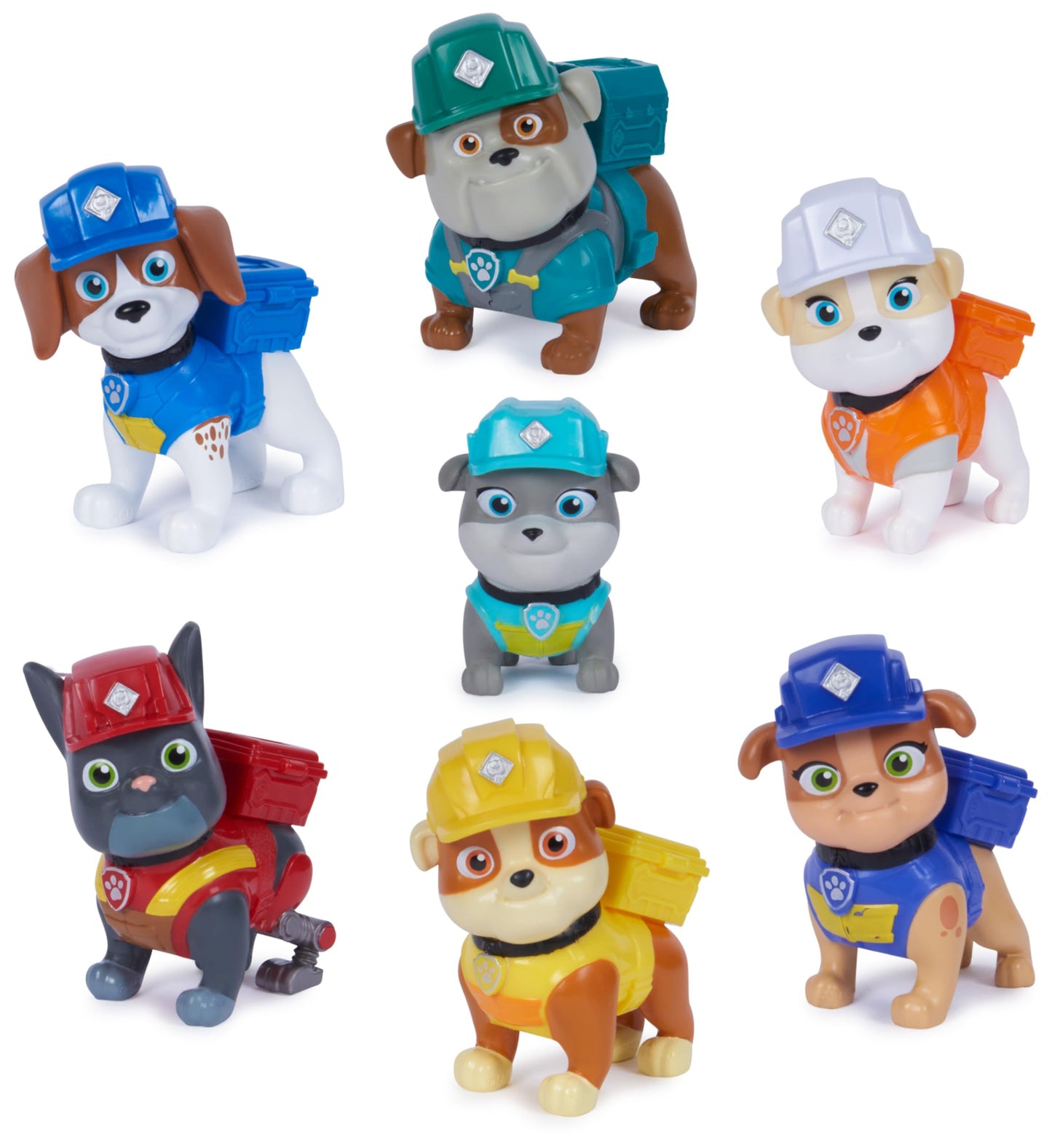 Rubble & Crew Gift Pack: 7 Collectible Toy Figures for Kids Aged 3+