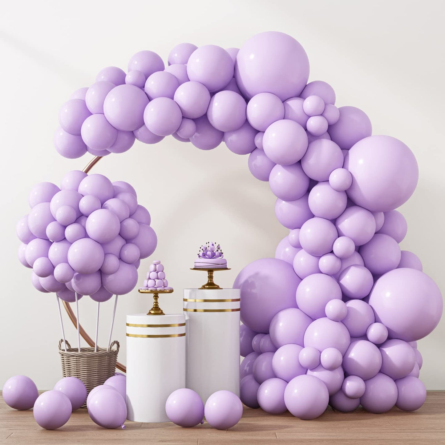 RUBFAC 129pcs Pastel Purple Balloon Arch Kit (18/12/10/5in) — Party Decoration