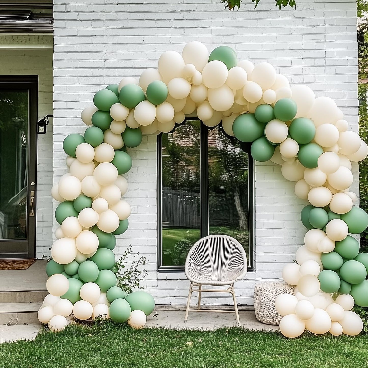 RUBFAC 129pcs Vintage Green Balloons Kit – 18/12/10/5 in Latex for Garland Arch