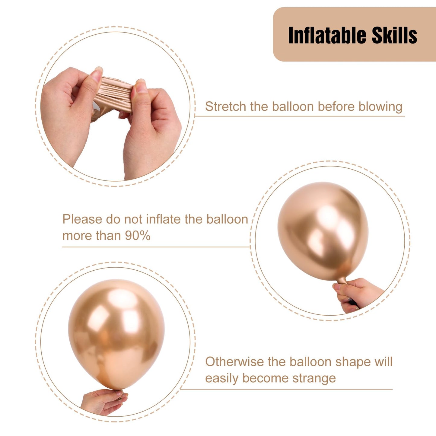 RUBFAC 154pcs Metallic Champagne Gold Balloon Arch Kit – 18/12/10/5 Inch Balloons