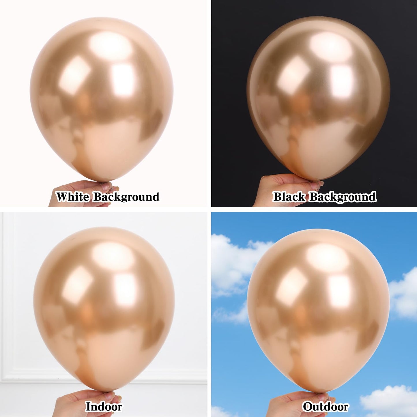 RUBFAC 154pcs Metallic Champagne Gold Balloon Arch Kit – 18/12/10/5 Inch Balloons