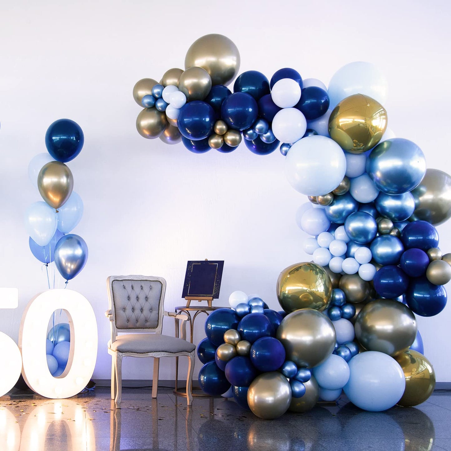 RUBFAC 129pc Navy Blue Balloons Kit | Latex Balloon Garland Arch for Birthday, Graduation, Weddings