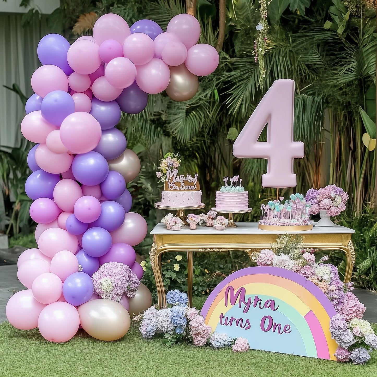 RUBFAC 129pcs Pastel Pink Balloons Set — 18in/12in/10in/5in for Garlands & Arches