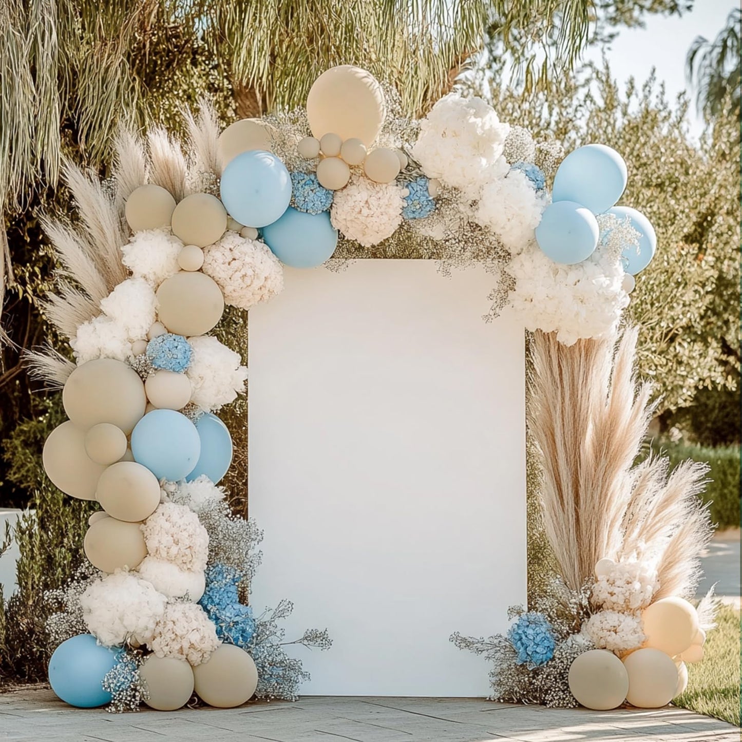 RUBFAC 129pcs Sand White Balloon Kit – 18/12/10/5in for Balloon Garland Arch, Party & Wedding Decor