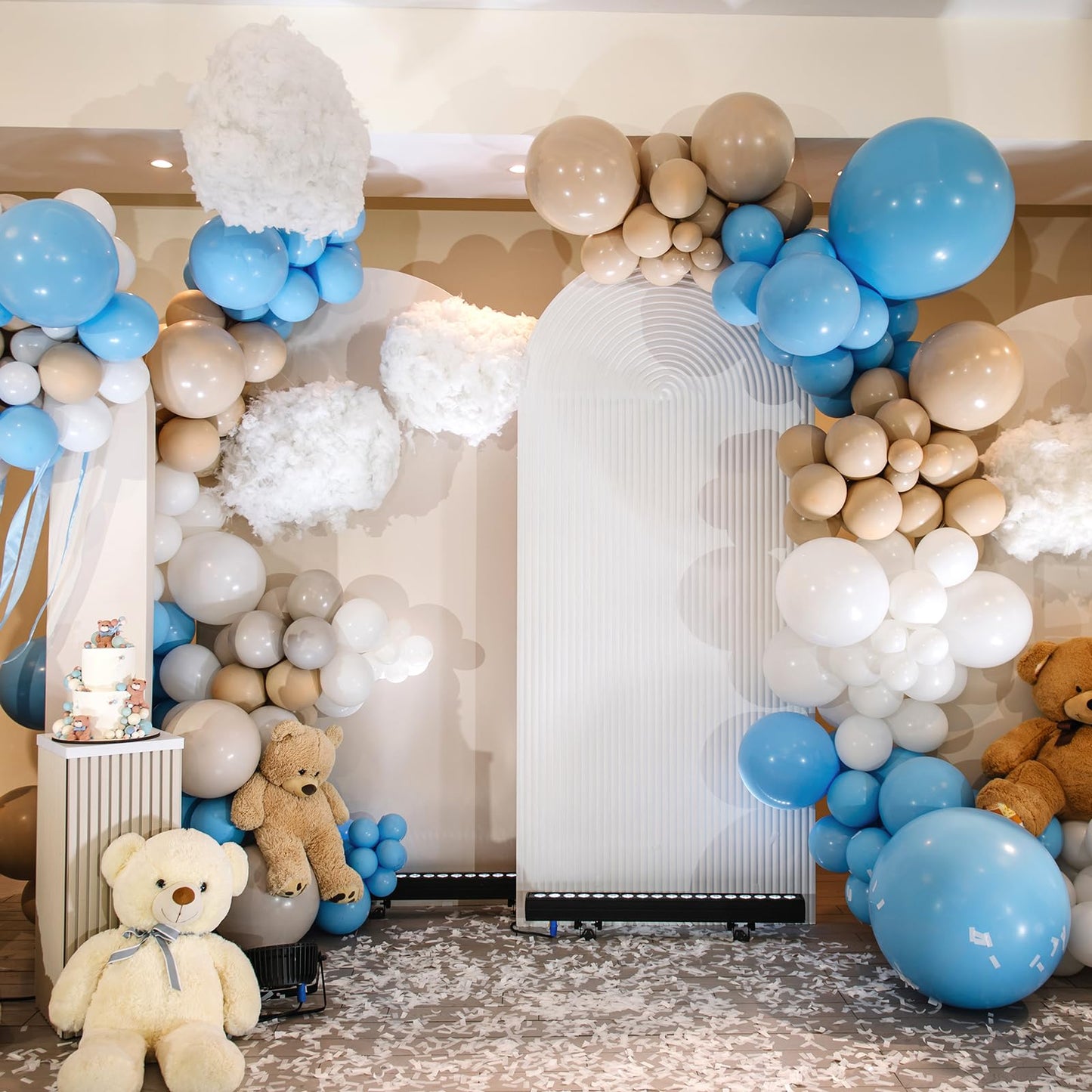RUBFAC 129pcs Light Blue Balloons Kit – 18/12/10/5 Inch for Garlands