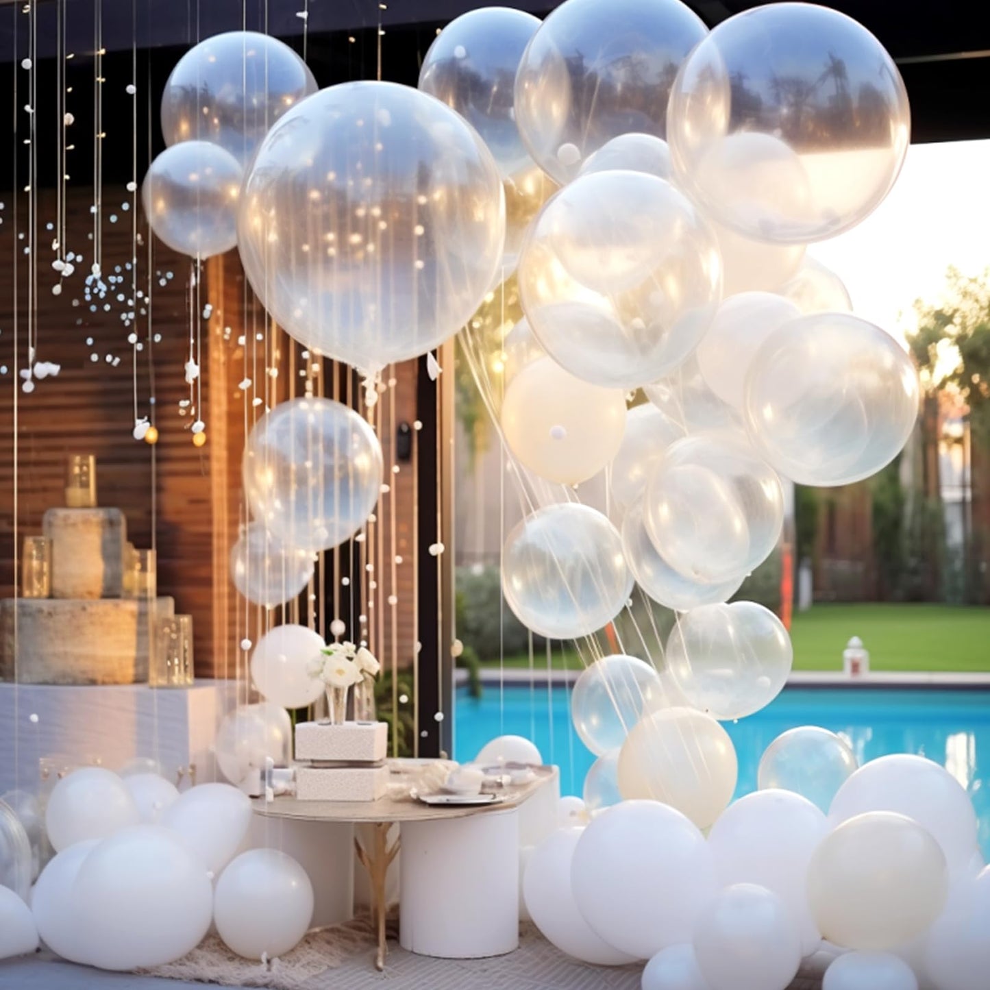 RUBFAC 129pcs Clear Balloons Kit — 18in/12in/10in/5in for Garland Arch
