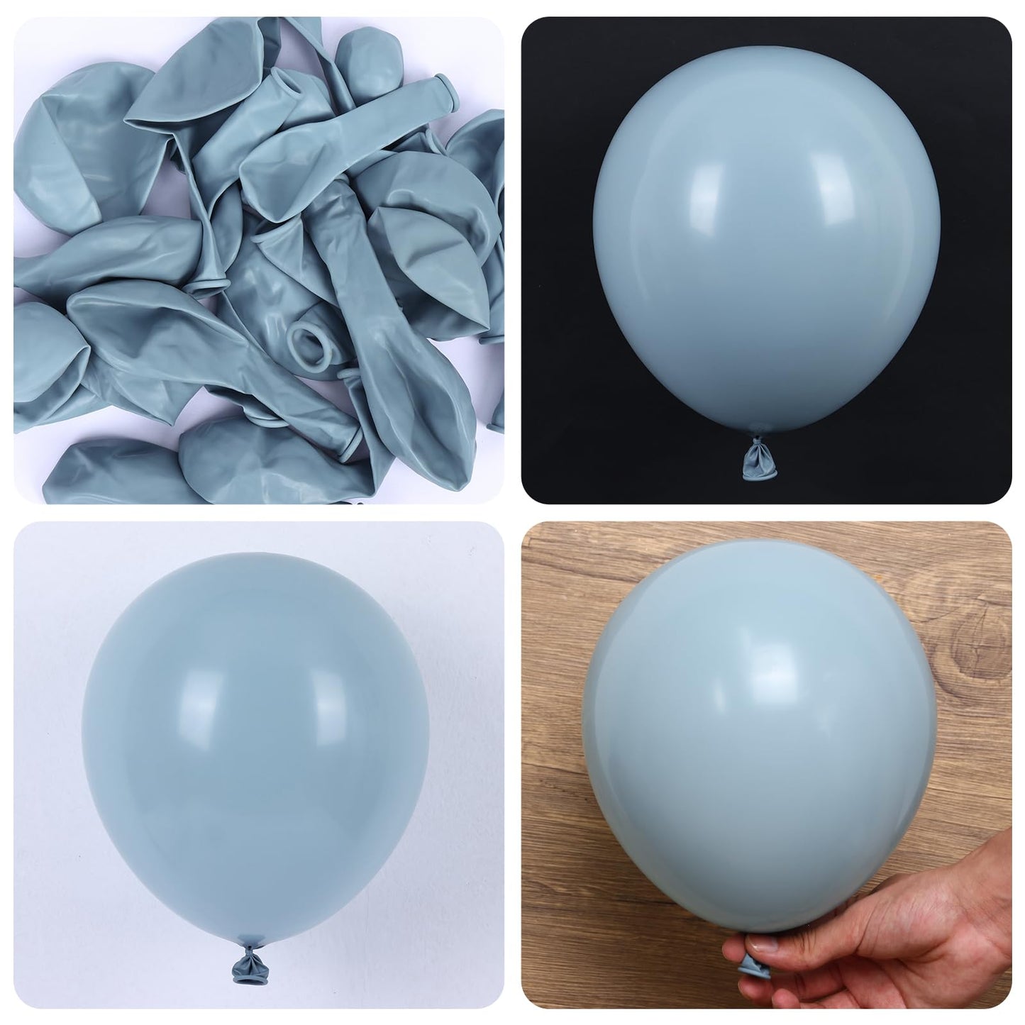 RUBFAC 129pcs Dusty Blue Balloons Kit – 18/12/10/5 in for Garlands