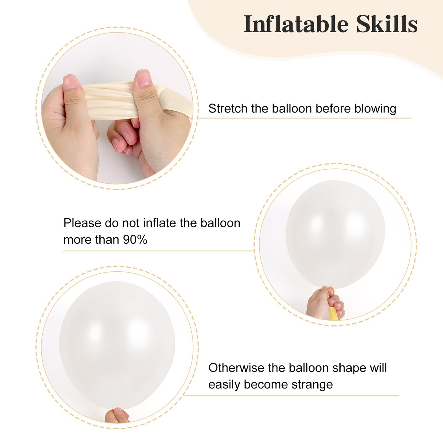 RUBFAC 129pcs Pearl White Balloons Kit – Mixed Sizes for Garland & Arch Decor
