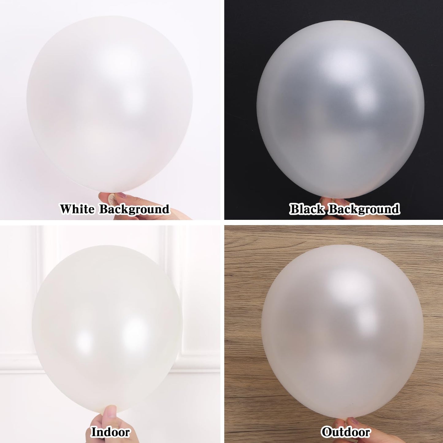RUBFAC 129pcs Pearl White Balloons Kit – Mixed Sizes for Garland & Arch Decor