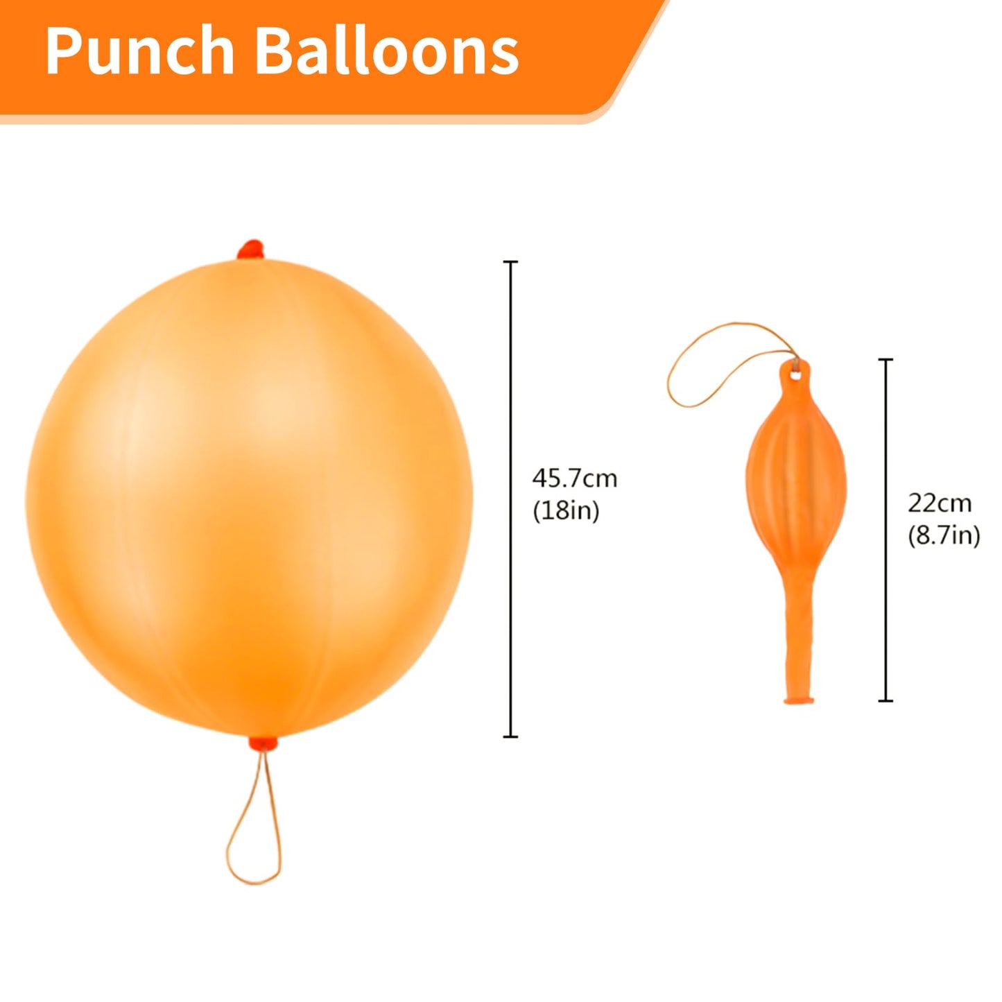 rubfac 25Pcs Punch Balloons – Thick Neon Heavy-Duty Party Favors for Kids' Outdoor Fun