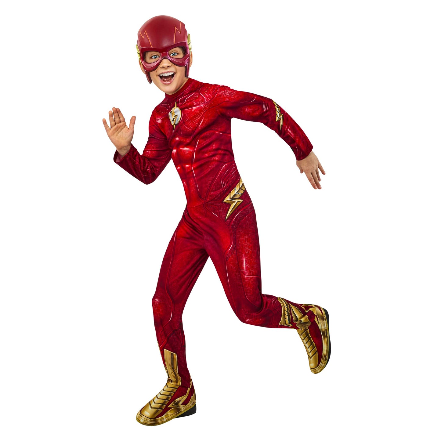Rubies Boy's DC The Flash Costume Jumpsuit & Mask – Medium (As Shown)