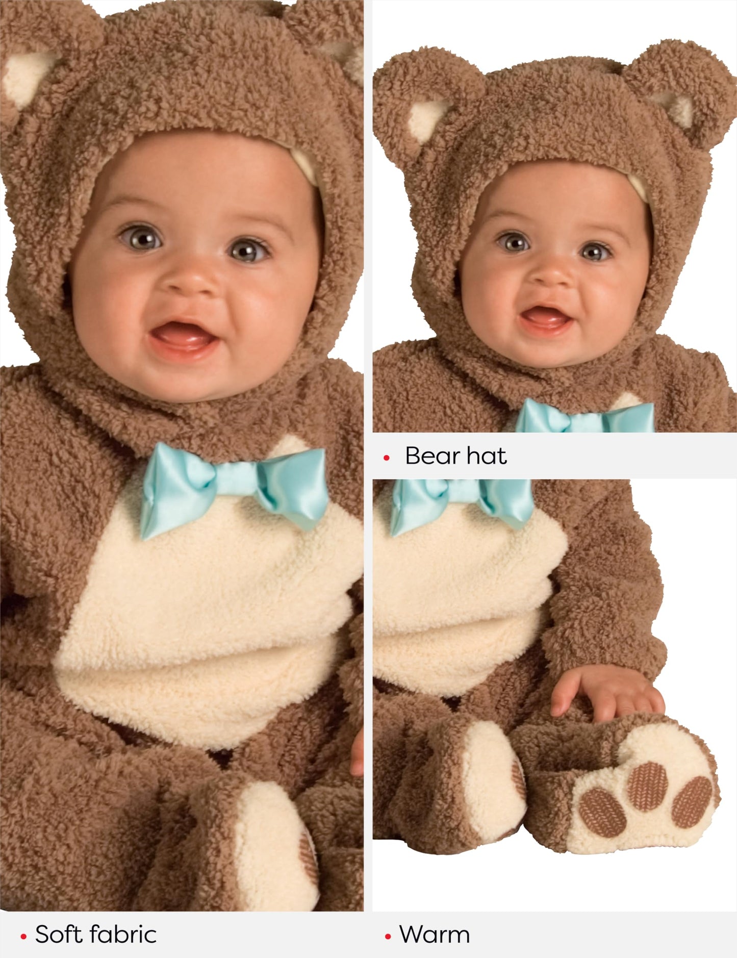Rubies Oatmeal Bear Baby Costume 12-18 Months | Cozy Chenille Jumpsuit