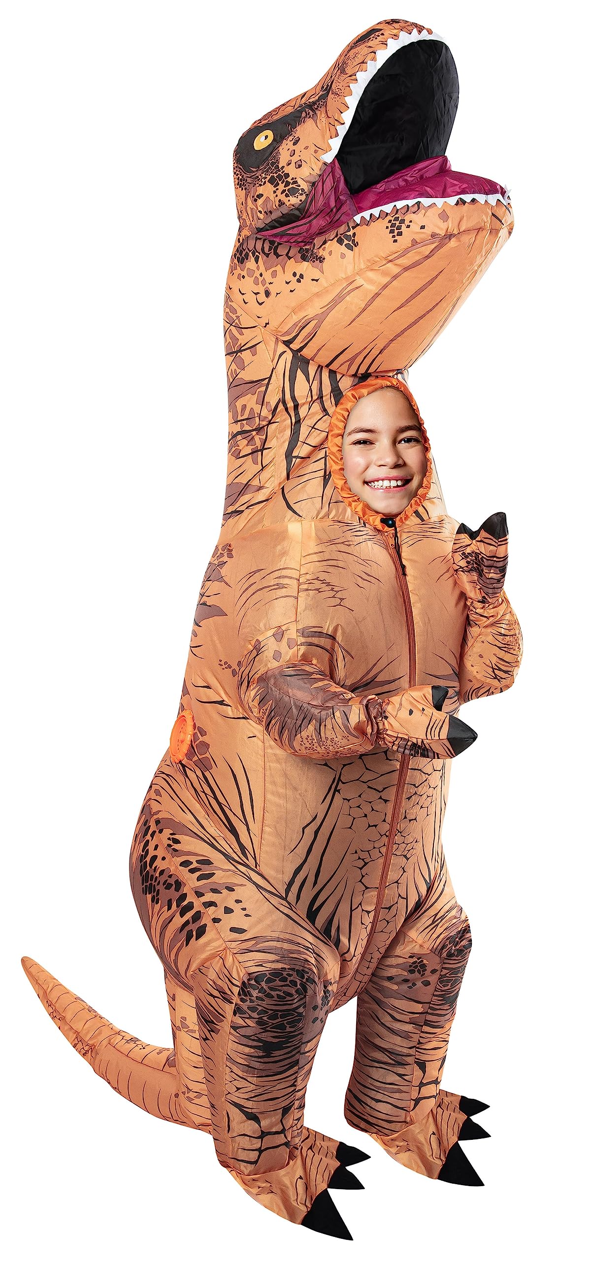 Rubies Original T-Rex Inflatable Costume for Kids – One Size, Easy Setup, Fun & Playful