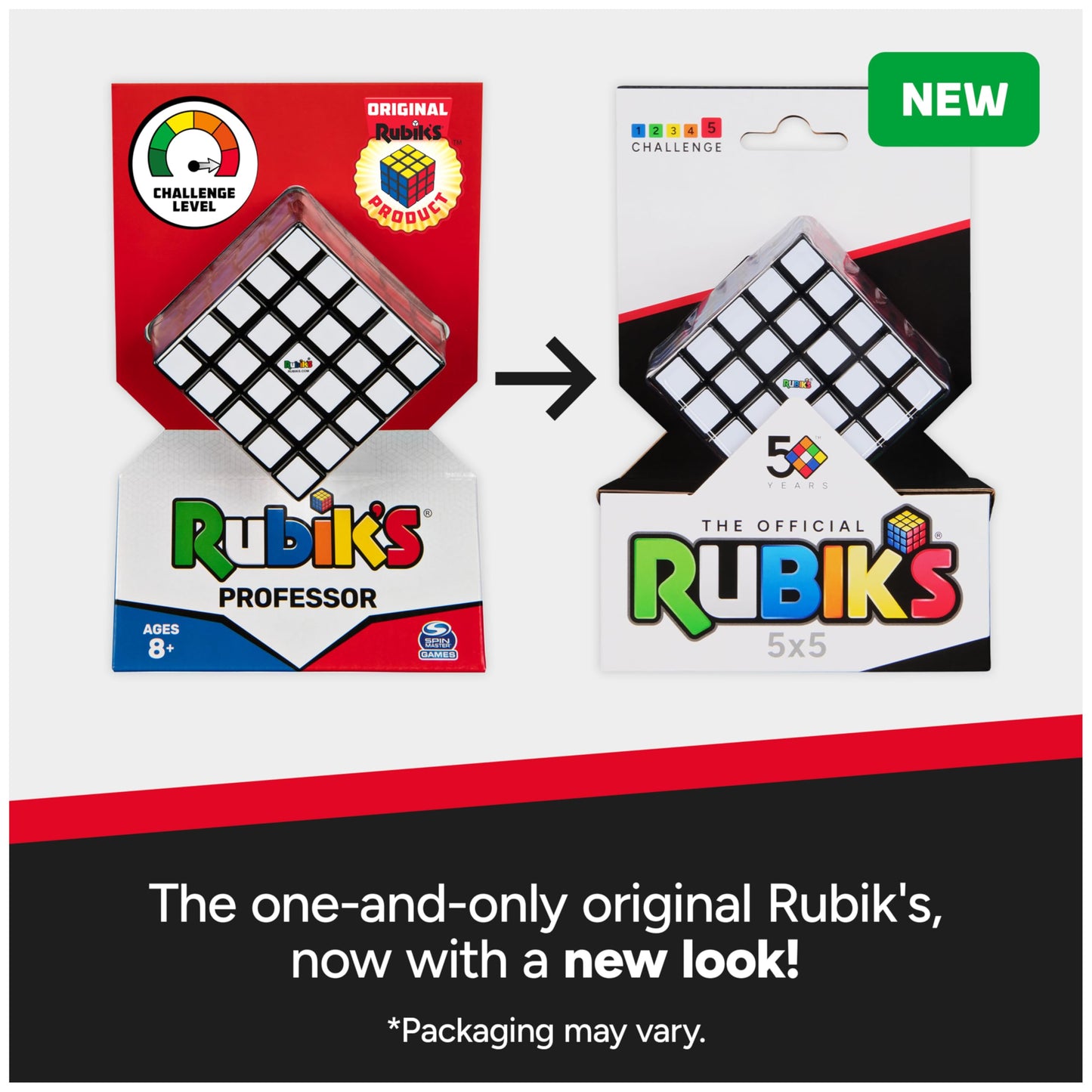 Rubik’s Cube 5x5 Professor Cube – Complex Color-Matching Puzzle & Brain Teaser for Ages 8+