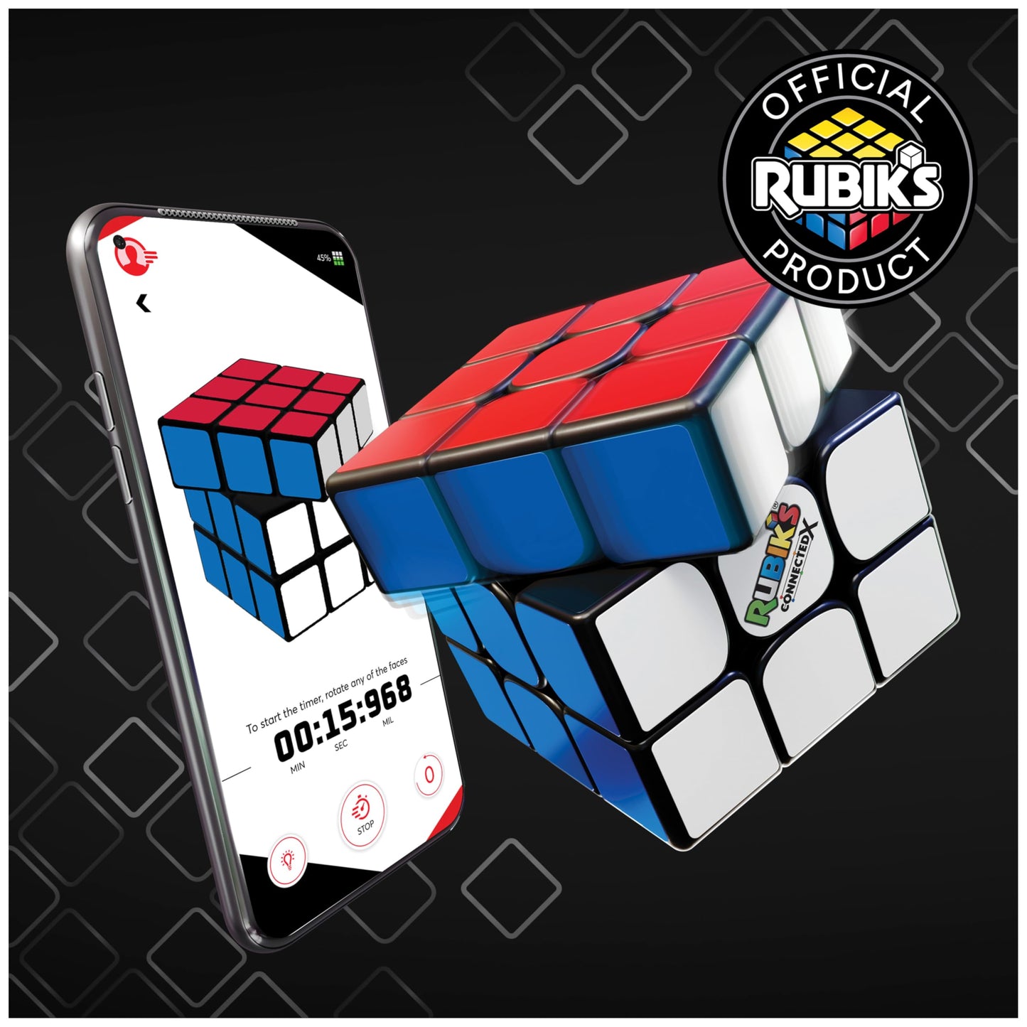 Rubik's ConnectedX Cube — Bluetooth 3x3 Speed Cube with Guided Learning App