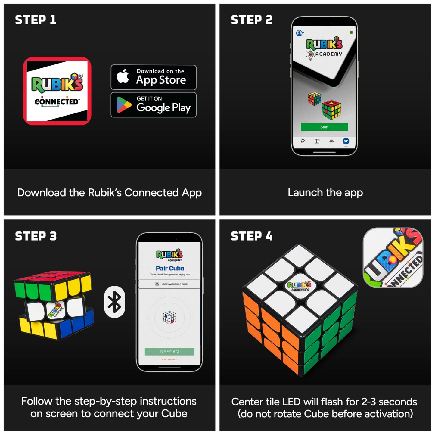Rubik's ConnectedX Cube — Bluetooth 3x3 Speed Cube with Guided Learning App