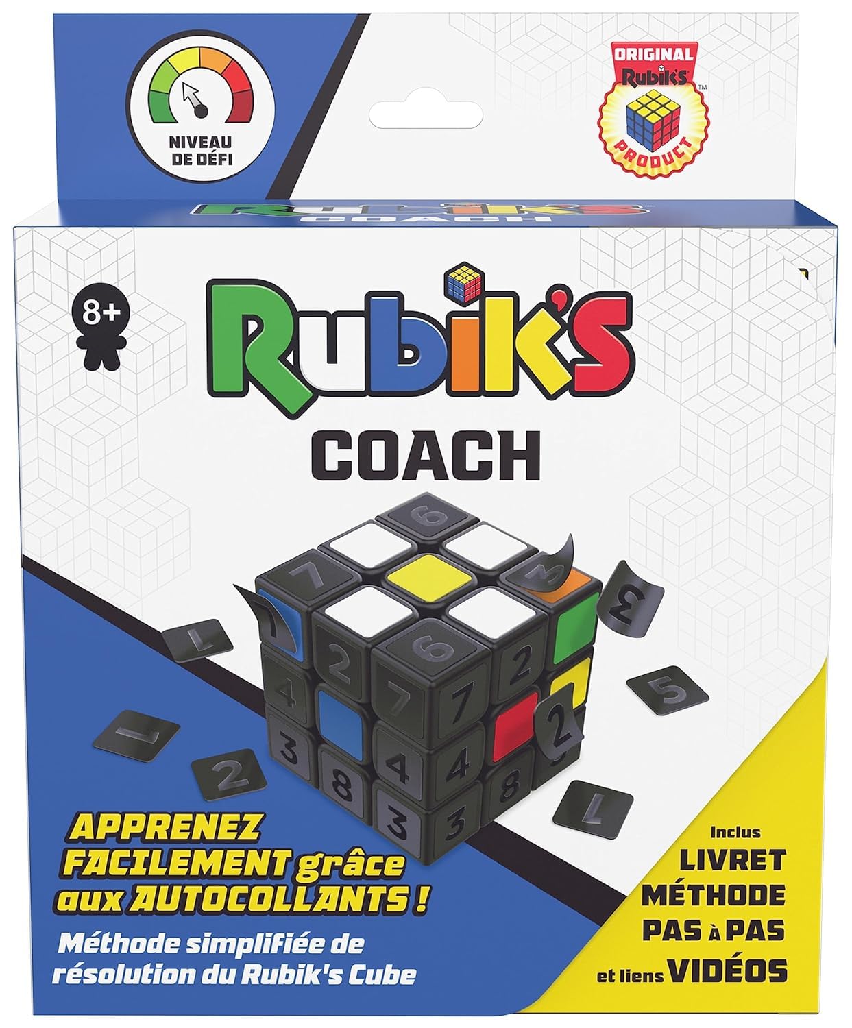 RUBIK'S Cube Coach 3X3 – Educational Learning Cube with Peel-to-Reveal Method