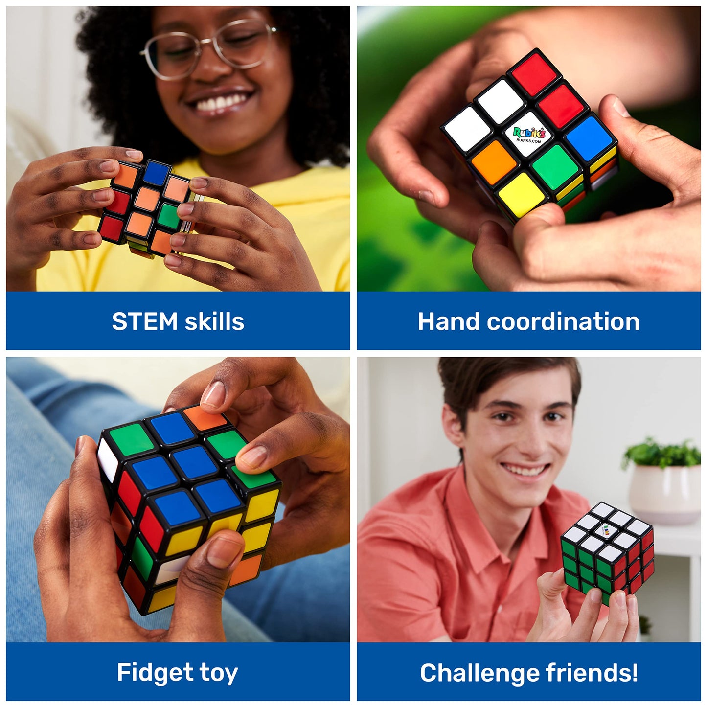 Rubik's Cube Original 3x3 with Removable Stickers — Customizable Puzzle & Fidget Toy
