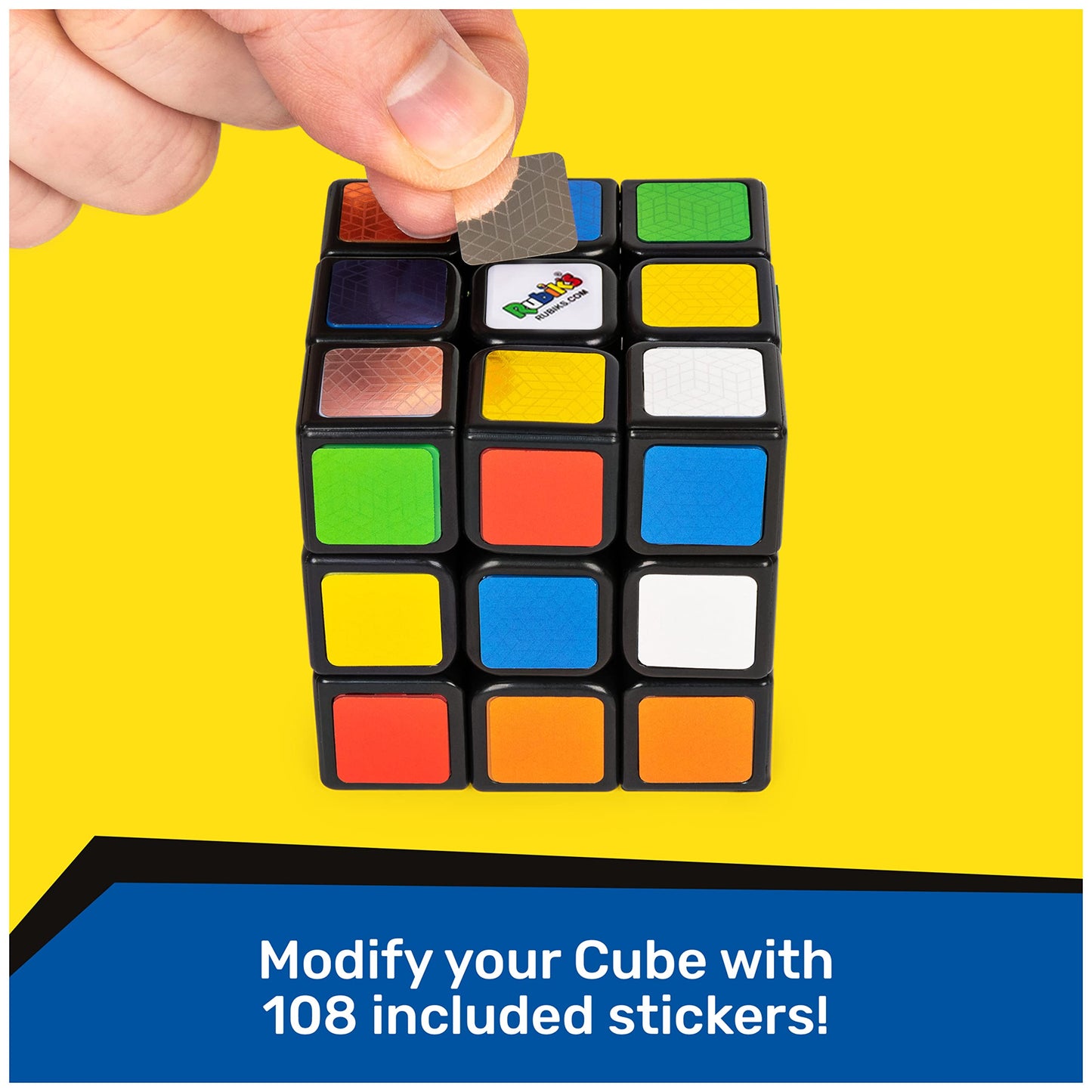 Rubik's Cube Original 3x3 with Removable Stickers — Customizable Puzzle & Fidget Toy