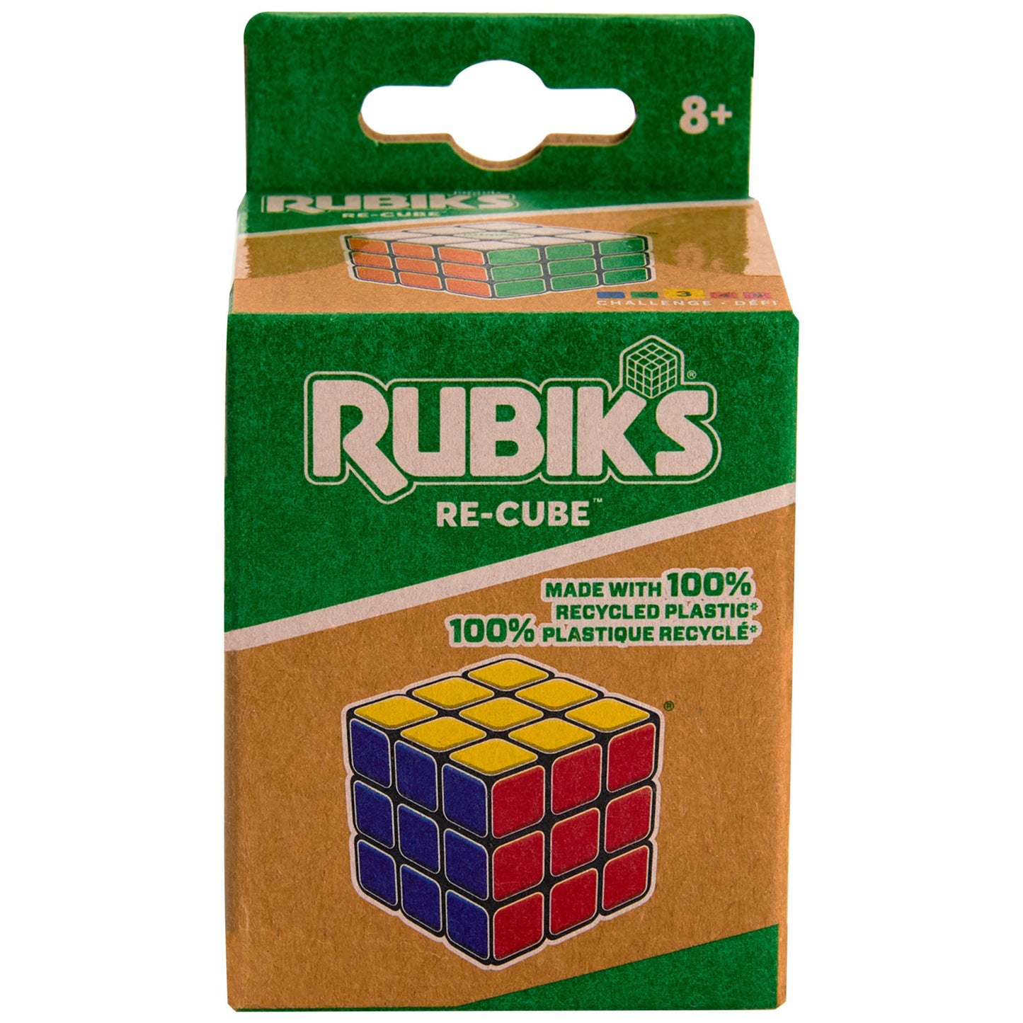 Rubik's Re-Cube 3x3 Puzzle – 100% Recycled Plastic, Sustainable Packaging