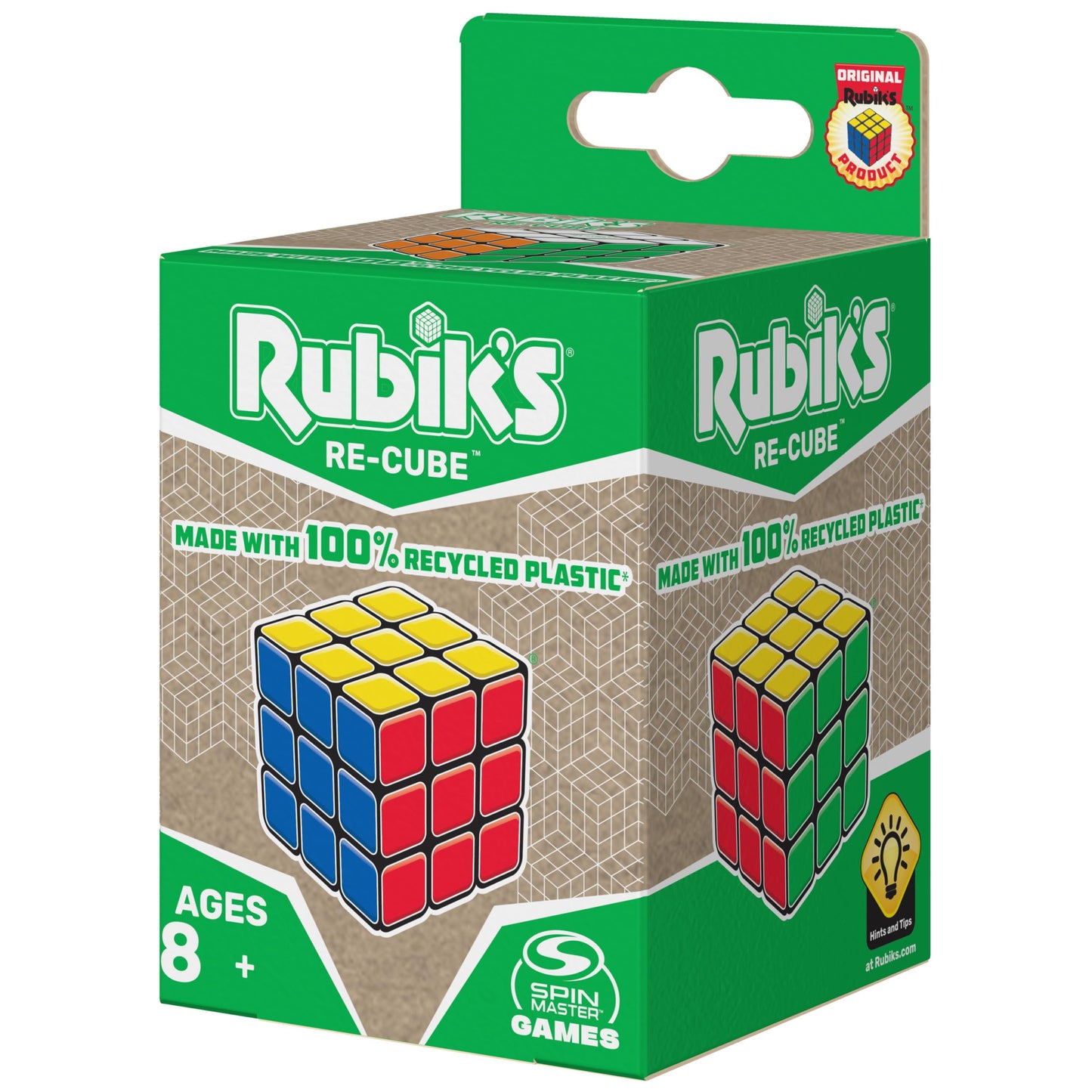 Rubik's Re-Cube 3x3 Puzzle – 100% Recycled Plastic, Sustainable Packaging