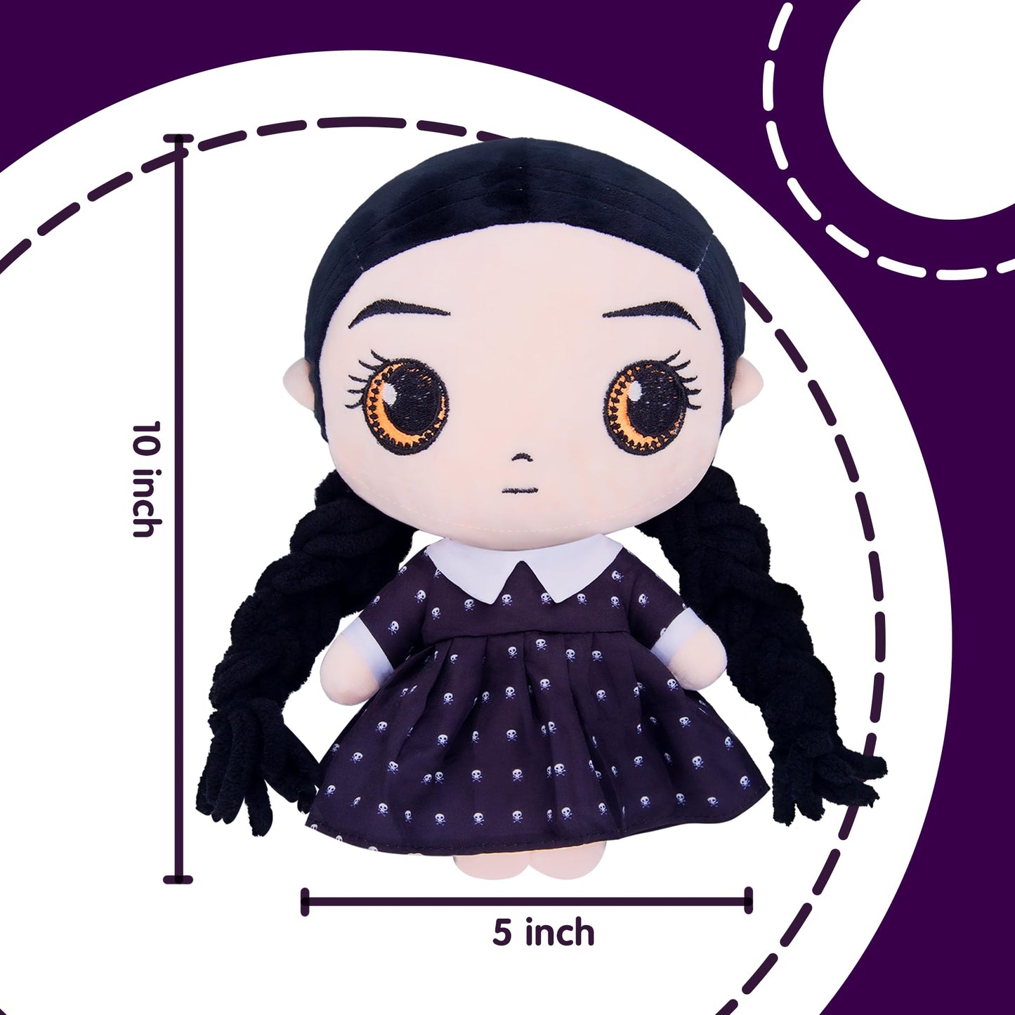 Rugvan Girls Plush Doll with 3 Dress-Up Outfits — 10-Inch Halloween Plush Toy for Kids