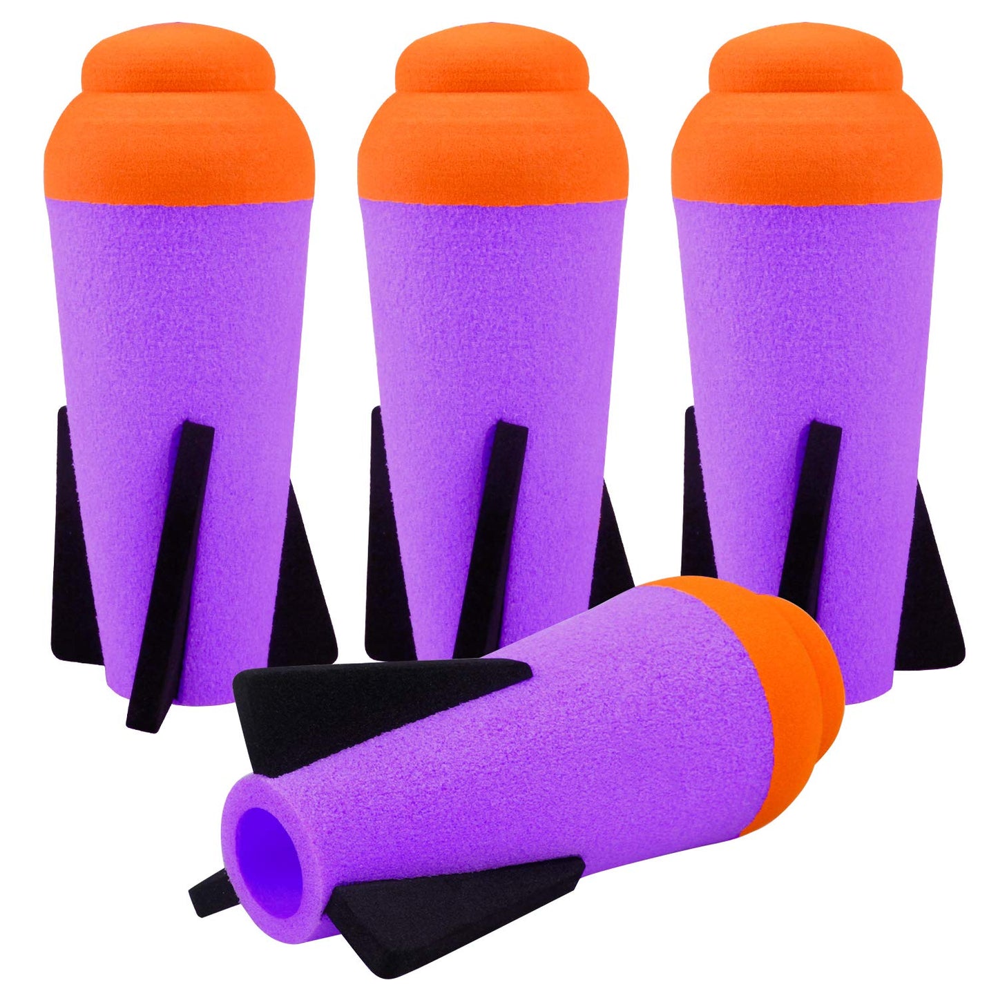 Ruibytree Mega Missile Refill 4-Pack for Nerf N-Strike Elite – Purple Foam Rockets