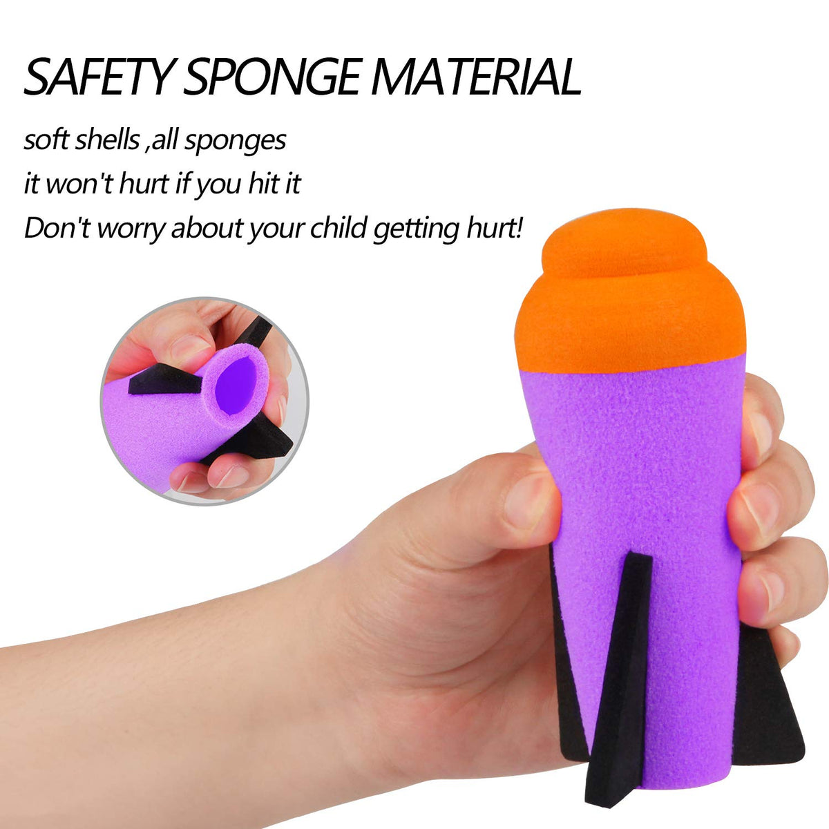 Ruibytree Mega Missile Refill 4-Pack for Nerf N-Strike Elite – Purple Foam Rockets