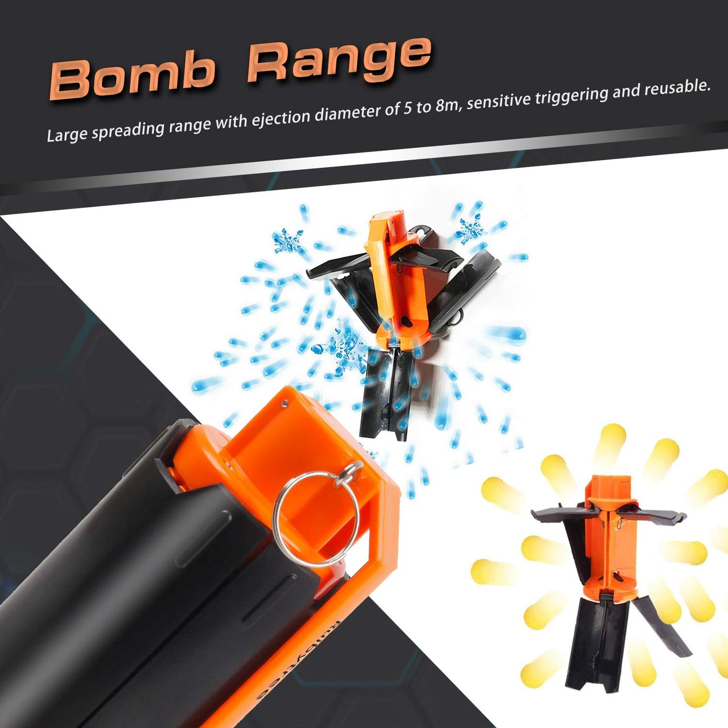 Ruibytree Tactical Plastic Toy Nerf Bomb for CS Nerf Rival Battles – 1 Pack