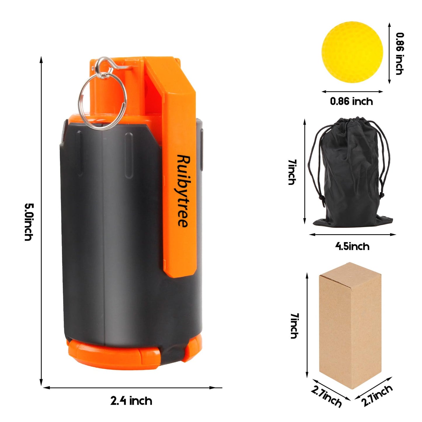 Ruibytree Tactical Plastic Toy Nerf Bomb for CS Nerf Rival Battles – 1 Pack