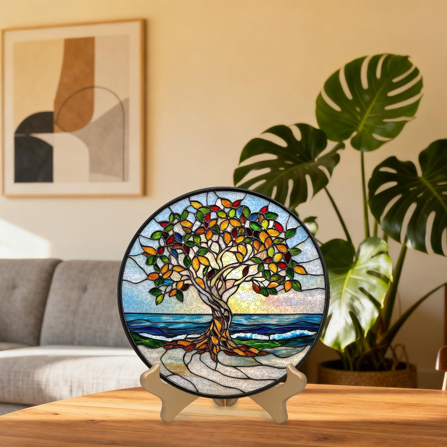 Ruikiyart Tree Puzzles for Adults – 500 Pieces, Tree of Life Wooden Jigsaw Puzzle (16.5 x 16.5 in) – Family Puzzle Games & Home Decor