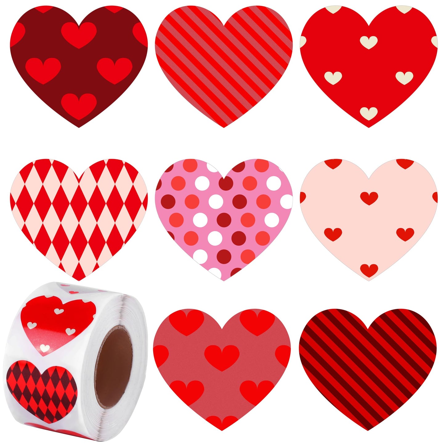 Ruisita 600 Pieces Valentine's Day Stickers – Self-Adhesive Assorted Styles for Cards, Gifts, and Decor