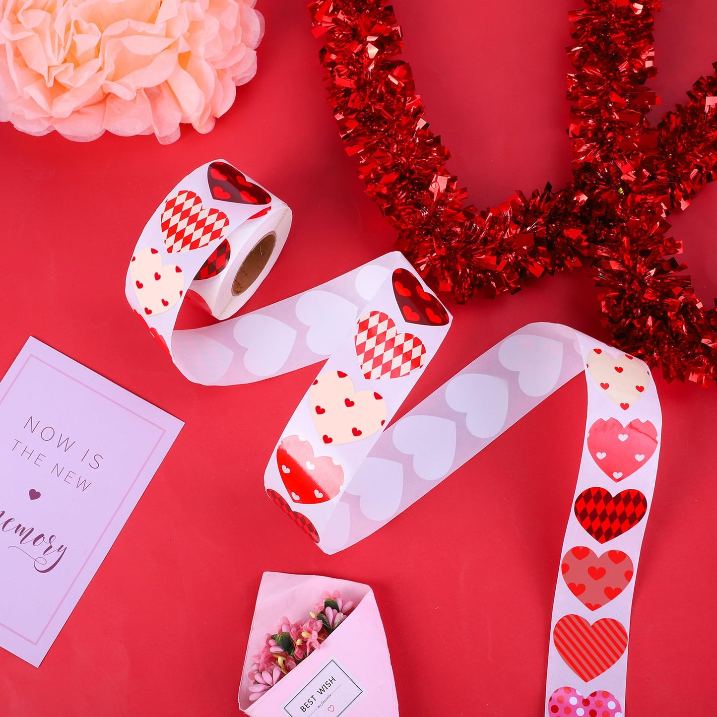 Ruisita 600 Pieces Valentine's Day Stickers – Self-Adhesive Assorted Styles for Cards, Gifts, and Decor