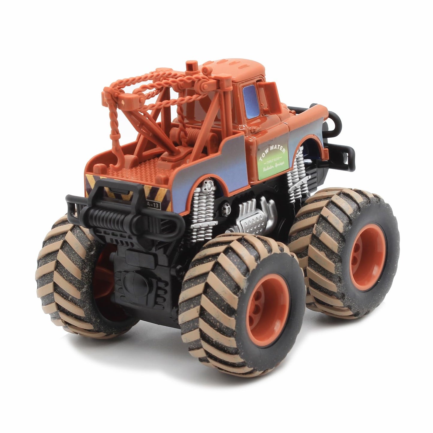 RULBAMN 4-Pack Tow Mater Die-Cast Cars – 1:55 Scale Big Wheel (4 Pcs)