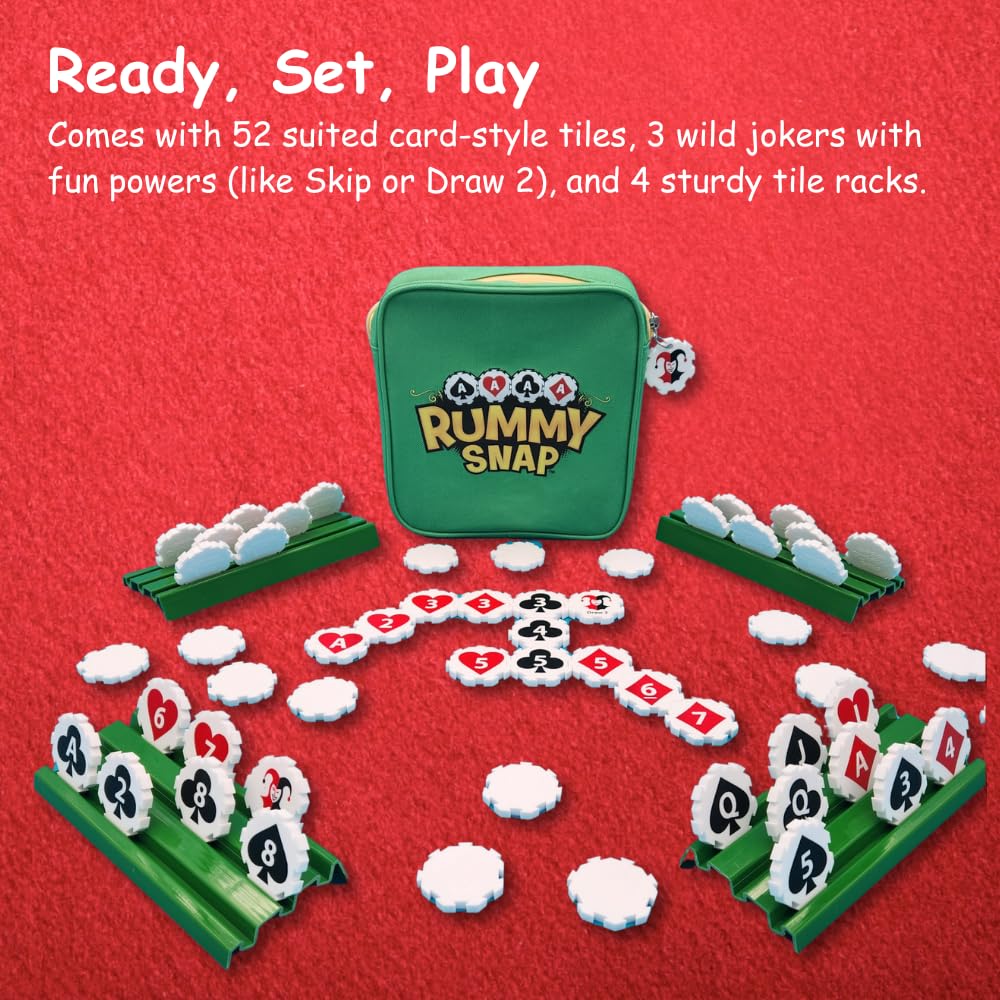 RUMMY SNAP – Strategy Tile Game for 2-4 Players | Family Fun for Ages 8+