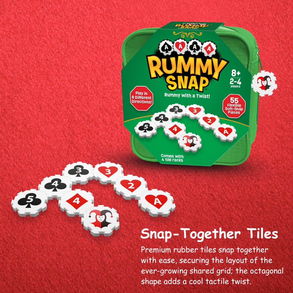 RUMMY SNAP – Strategy Tile Game for 2-4 Players | Family Fun for Ages 8+