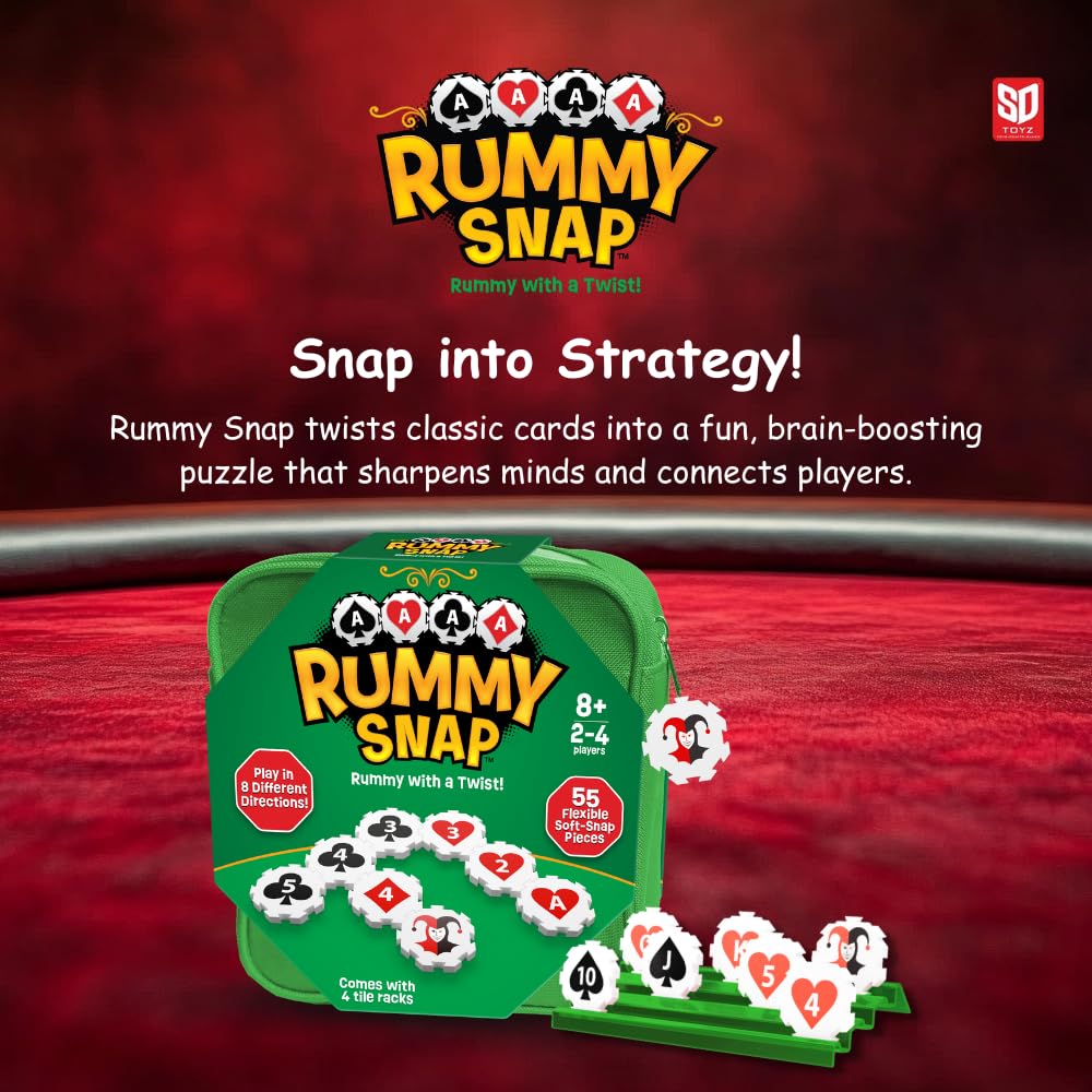 RUMMY SNAP – Strategy Tile Game for 2-4 Players | Family Fun for Ages 8+