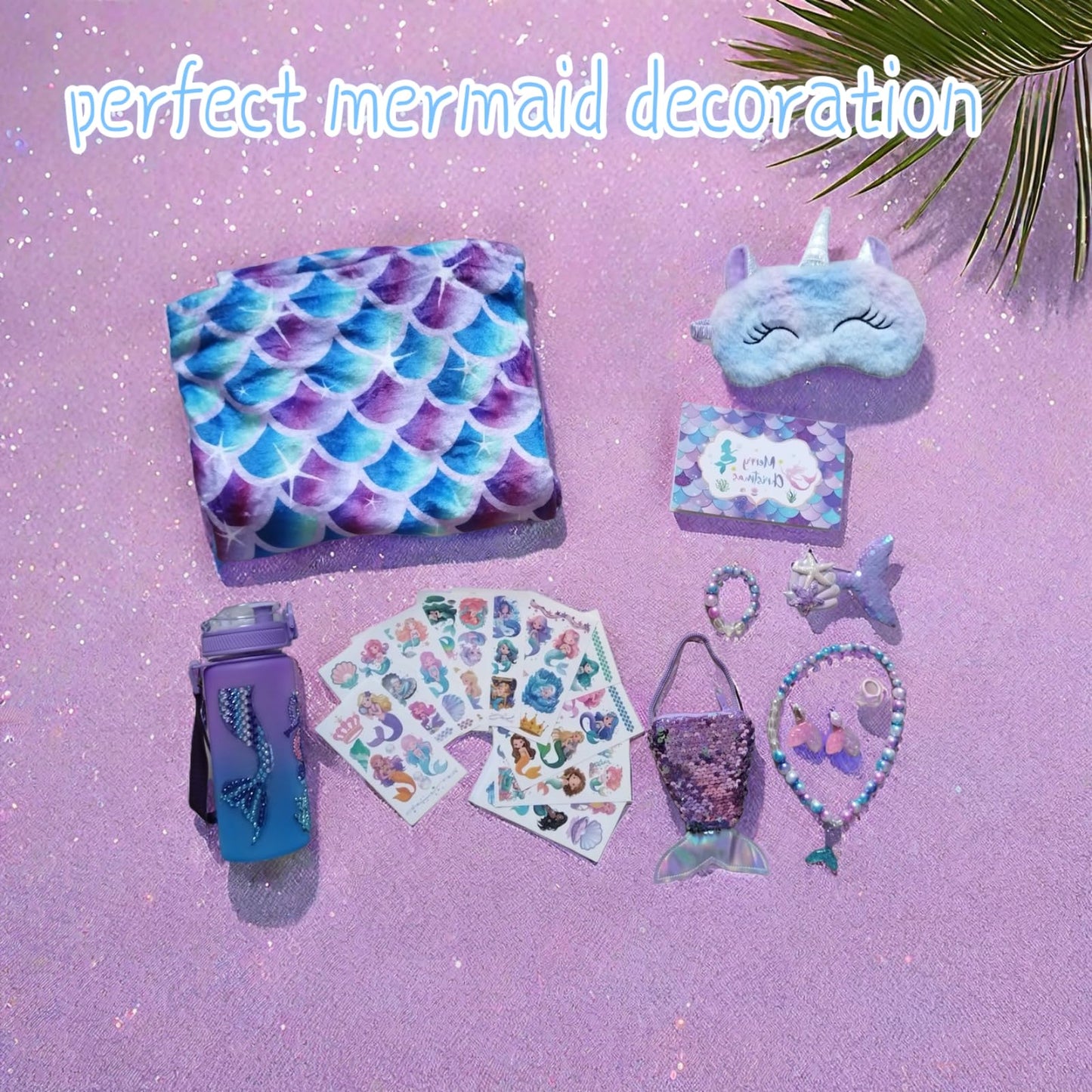 Runeaoys Mermaid Tail Blanket Gift Set for Girls 3-10 | Mermaid Toys, Diamond Art, Water Bottle & Accessories