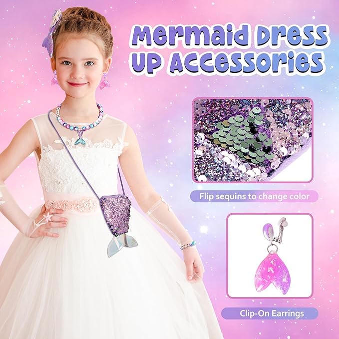 Runeaoys Mermaid Tail Blanket Gift Set for Girls 3-10 | Mermaid Toys, Diamond Art, Water Bottle & Accessories
