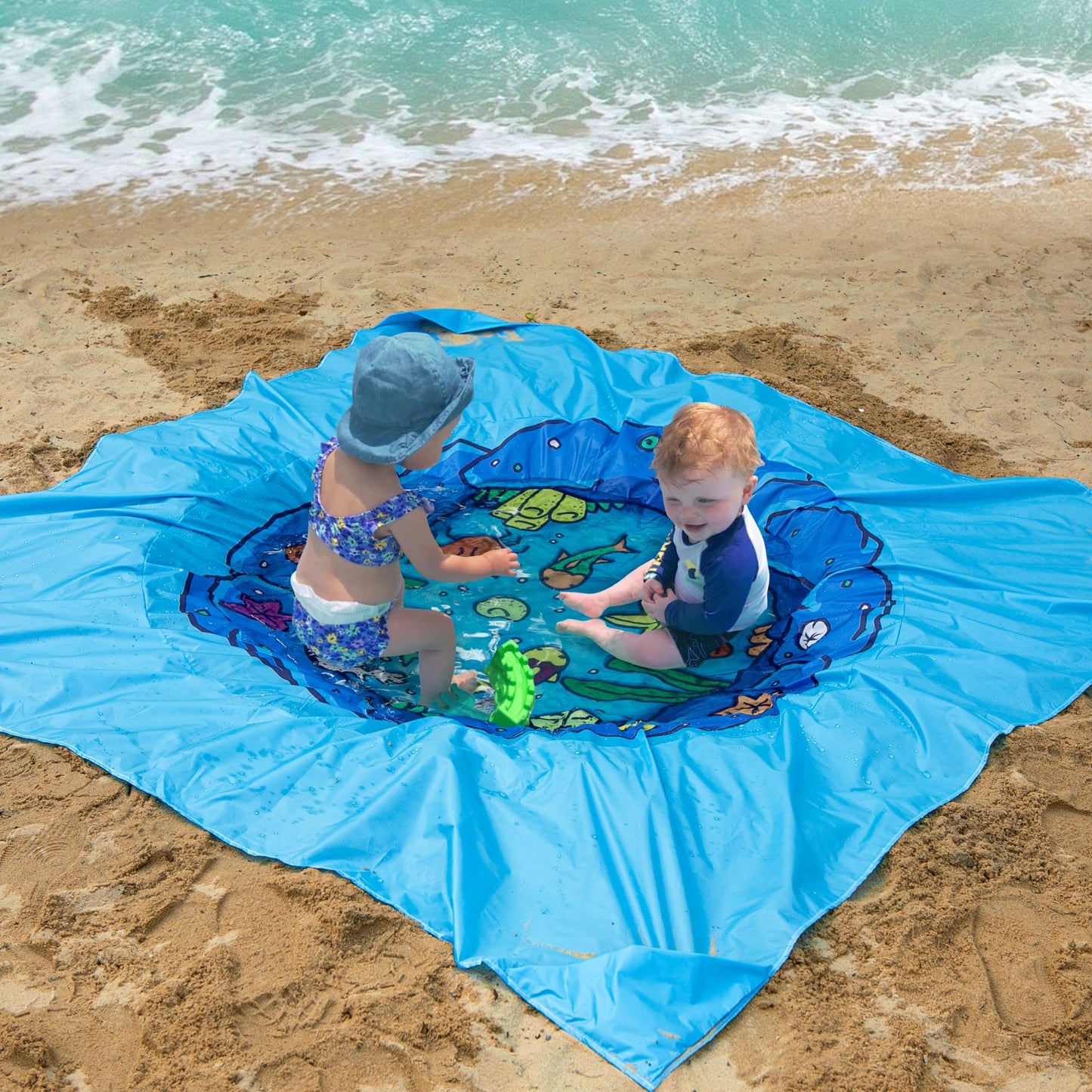 RunNico 6.6x6.6 ft Portable Baby Beach Pool & Puddle Mat