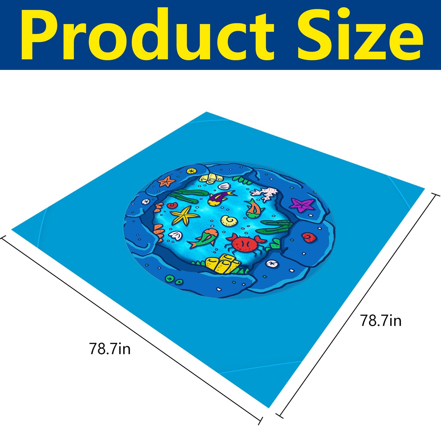 RunNico 6.6x6.6 ft Portable Baby Beach Pool & Puddle Mat