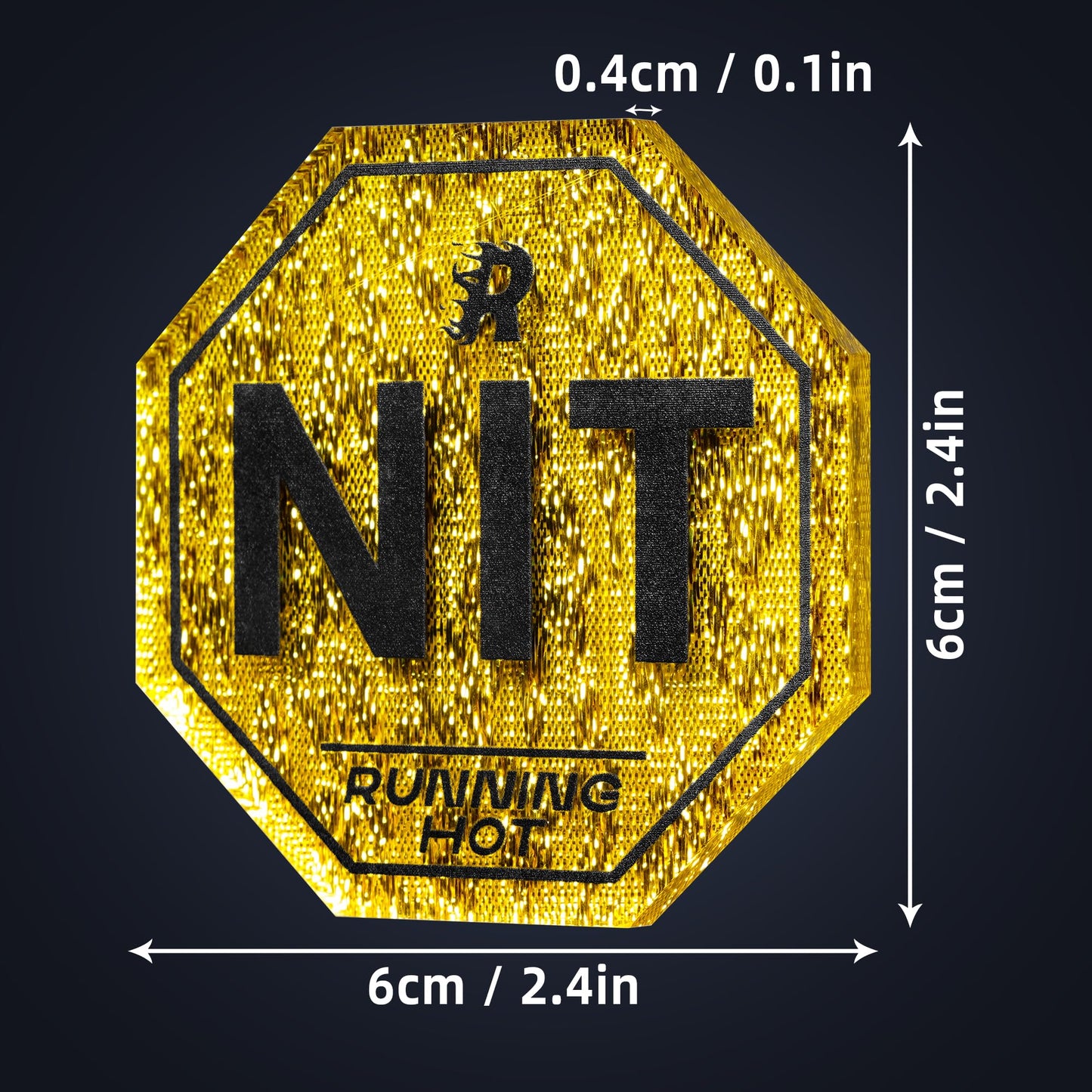 RUNNING HOT 10-Pc Nit Button Set for Texas Hold'em & Omaha – Stand-Up Poker (Octagon Gold)