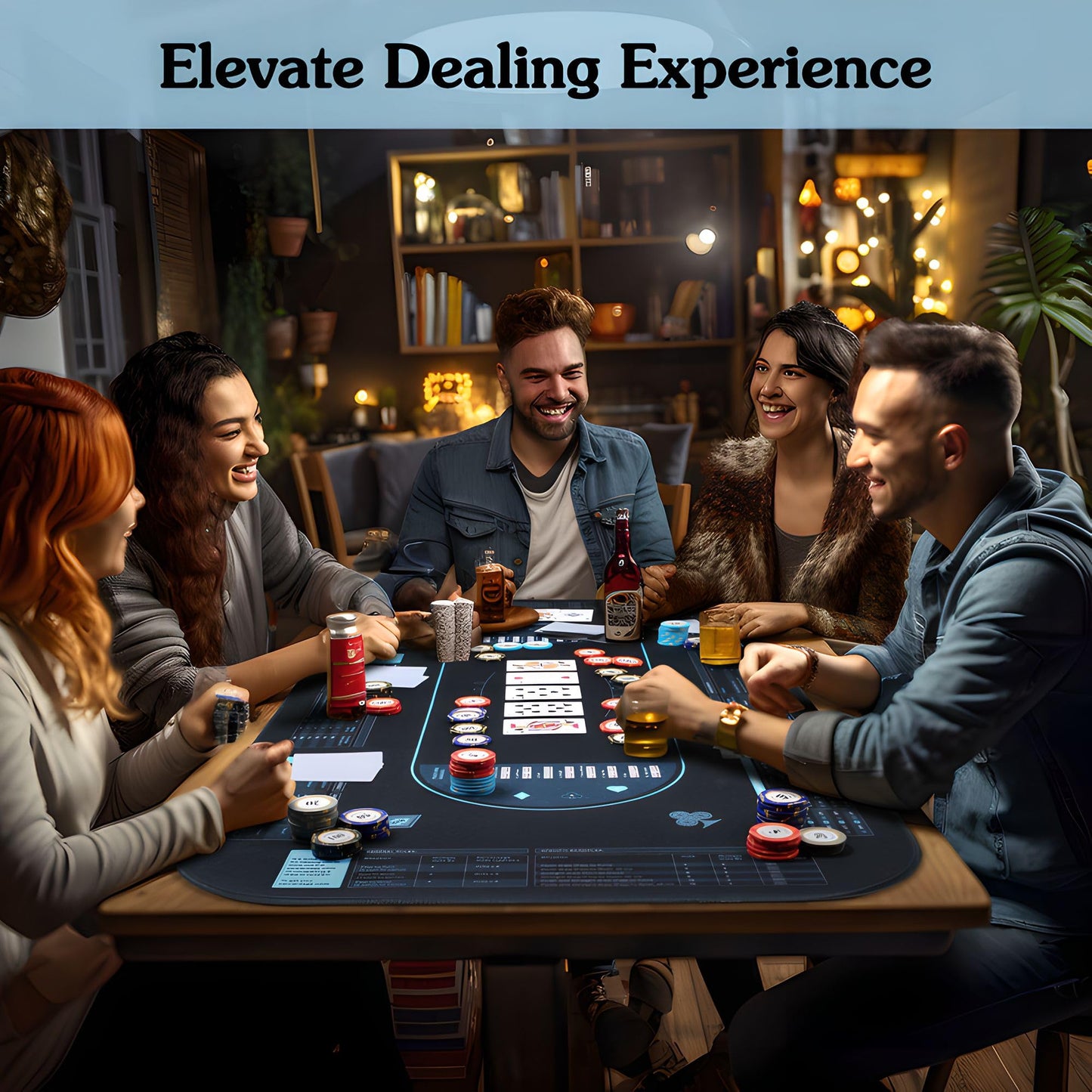 RUNNING HOT Exclusive Pro Poker Mat – 70x35, Anti-Slip, Foldable with Probability Guide & Carry Bag
